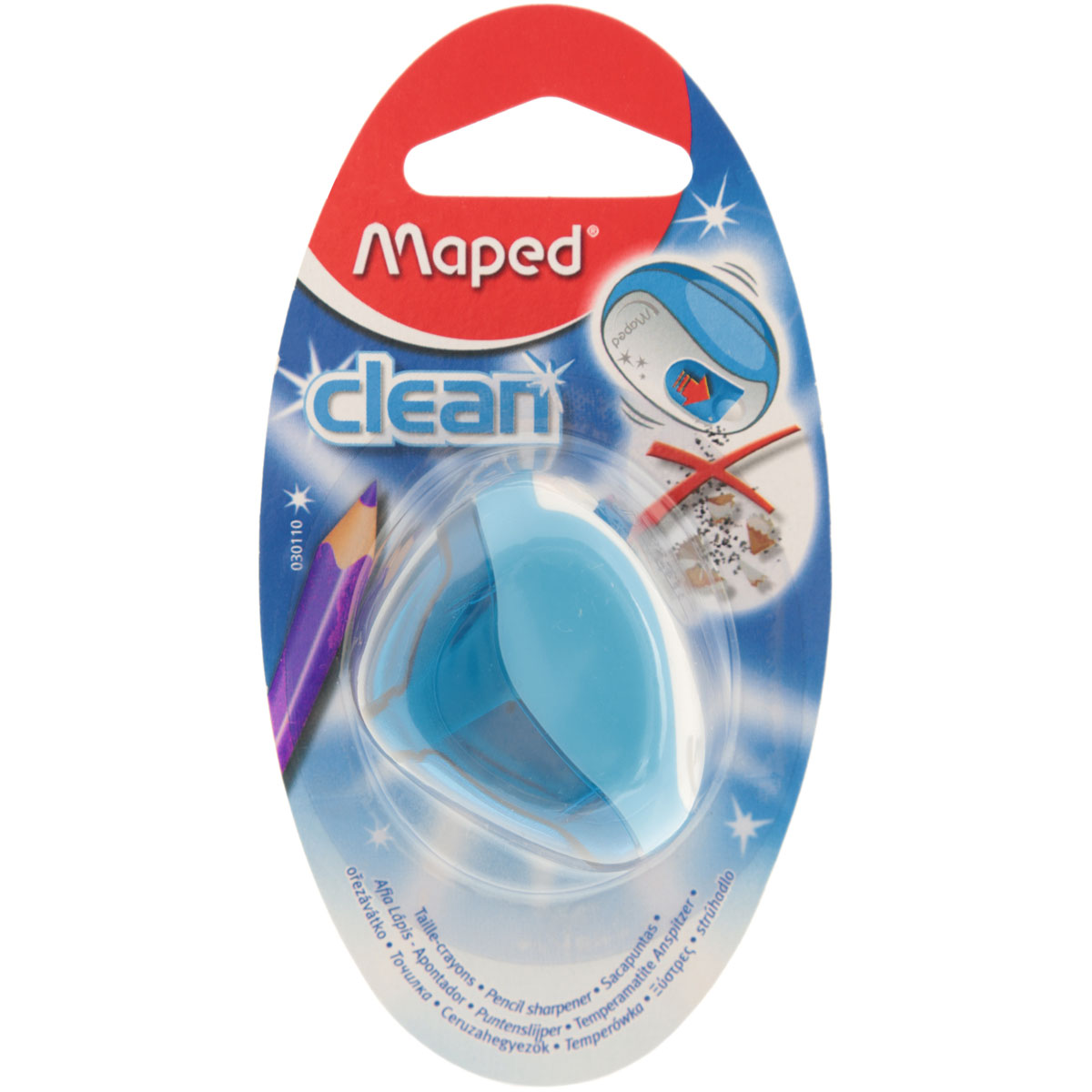 Точилка Maped "Clean", с контейнером, цвет: голубой