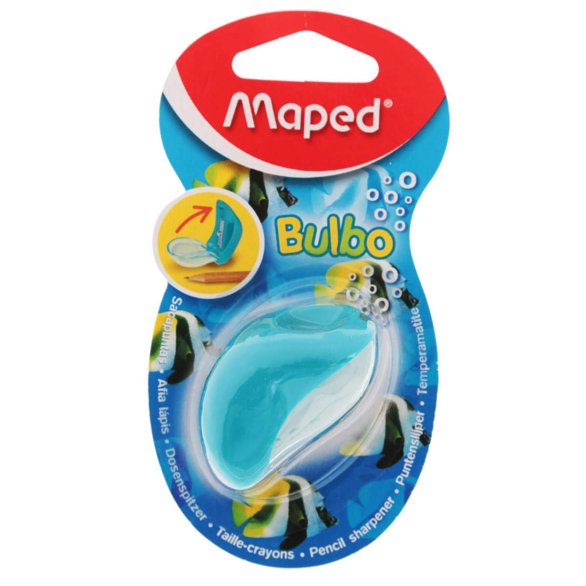 Точилка Maped Bulbo, с контейнером, цвет: голубой71004_голубой Точилка Maped Bulbo, с контейнером, цвет: голубой71004_голубойТочилка Bulbo имеет качественные стальные лезвия, обеспечивает легкое и равномерное затачивание карандашей. Полупрозрачный мини-контейнер для сбора стружки позволяет визуально контролировать уровень заполнения и вовремя производить очистку. Точилка надежна и достаточно проста в эксплуатации. Выполнена из ударопрочного пластика.