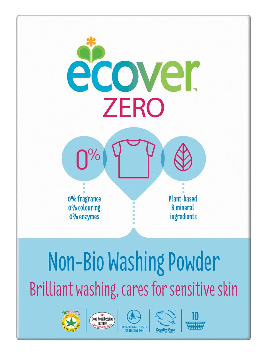 Экологический стиральный порошок Ecover Zero, универсальный, 750 г40011 Экологический стиральный порошок Ecover Zero, универсальный, 750 г40011Совершенно новый концентрированный гипоаллергенный универсальный стиральный порошок Ecover Zero для стирки белых и цветных тканей, созданный 100% на растительной и минеральной основе. Идеально подходит для беременных женщин, младенцев, детей и взрослых, склонных к аллергии и кожным заболеваниям. Сертифицирован Swan, Astma-Allergie, Allergy UK и Good Housekeeping Institute, дерматологически протестирован. Улучшенная формула порошка Ecover Zero содержит небольшое количество бережного кислородного отбеливателя, который прекрасно удаляет пятна на одежде даже при стирке на низких температурах (30°С). Великолепно выполаскивается. Экономичный концентрат позволяет использовать меньше порошка! При машинной стирке не требуется добавление средств для смягчения воды и предотвращения образования накипи (типа Calgon). Без запаха. Не содержит нефтепродуктов, отдушек, ароматизаторов, оптических отбеливателей, пигментов, красителей, фосфатов, энзимов. Содержит натуральный кислородный...