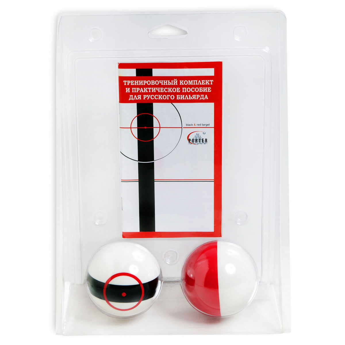 Шары тренировочные Porter Billiards Black&Red Target Pyramid, 68 мм, 2 шт08176 Шары тренировочные Porter Billiards Black&Red Target Pyramid, 68 мм, 2 шт08176Комплект Black&Red Target Pyramid включает в себя два тренировочных шара для русской пирамиды со специальной цветовой разметкой и брошюру с 18 упражнениями для практических занятий. Содержание брошюры: • Введение и общие сведения о системе упражнений • Как пользоваться системой упражнений BRT • Техника прицеливания: ориентировка битка • Техника прицеливания: ориентировка прицельного шара • Техника выполнения удара: накат, остановка, оттяжка • Техника выполнения удара: сыгрывание битка в лузу • Техника выполнения удара: боковое вращение • Общие выводы и замечания.