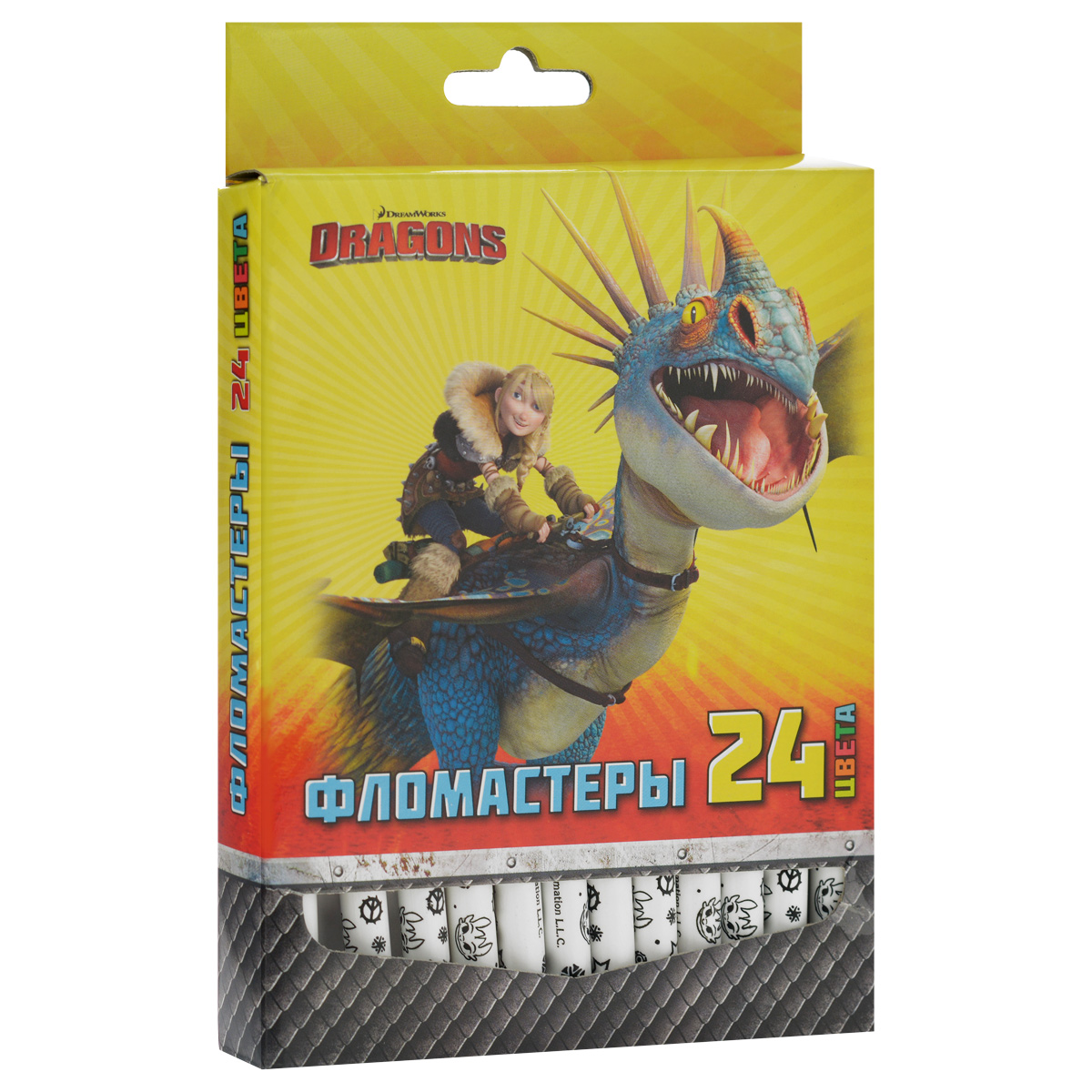 Фломастеры Action! Dragons, 24 цветаC37328_голубой дракон Фломастеры Action! Dragons, 24 цветаC37328_голубой драконФломастеры Action! Dragons - идеальный инструмент для творчества маленького художника! Корпусы фломастеров выполнены из прочного полипропилена. Фломастеры имеют яркие насыщенными цветами и легко ложатся на бумагу. Линия письма - от 250 метров. Вентилируемые колпачки фломастеров снабжены специальными отверстиями. Всего в наборе 24 фломастера разных цветов. Рисование знакомит ребенка с цветами и формами, и положительно влияет на настроение детей. Кроме того, оно развивает мелкую моторику, воображение и творческое мышление.
