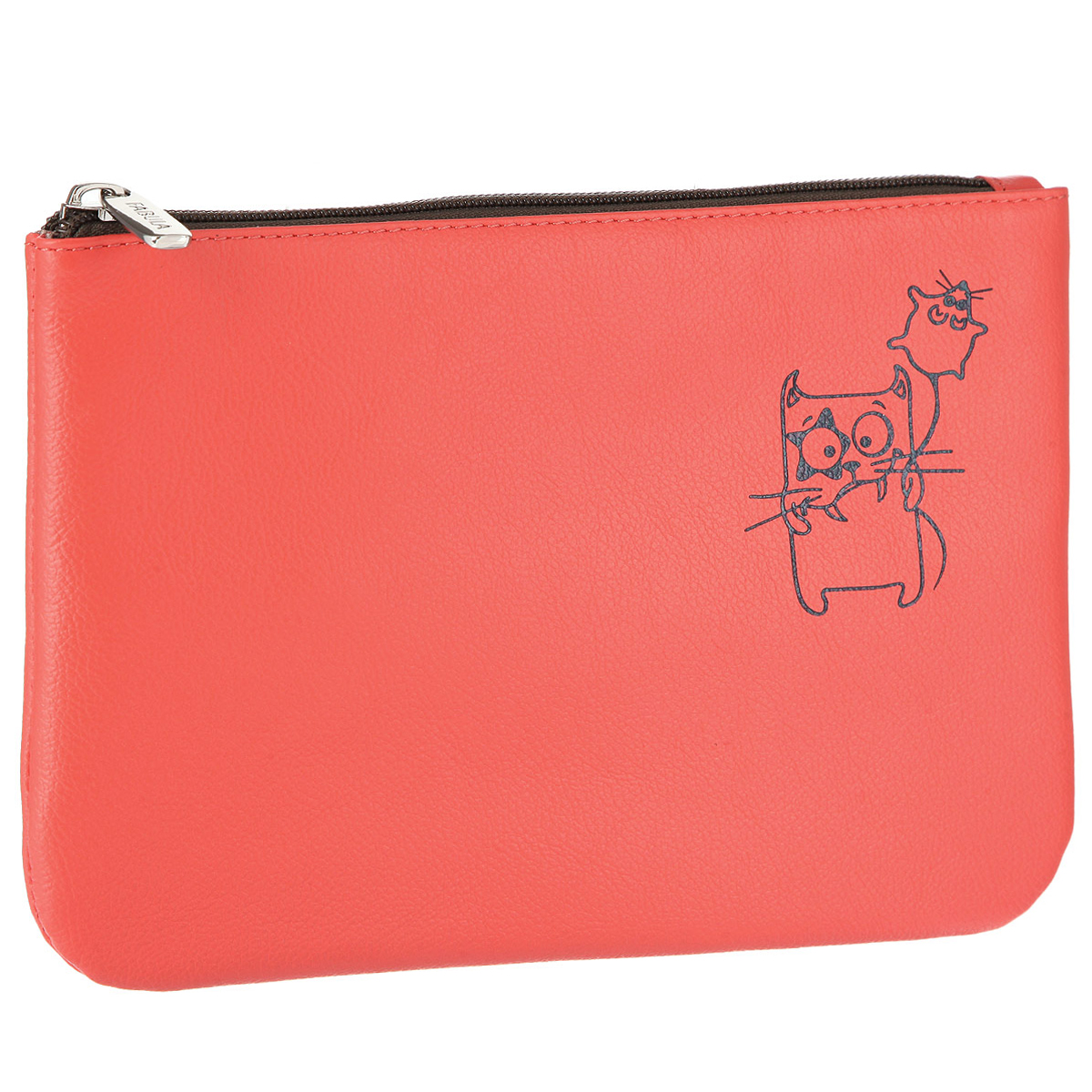Косметичка Fabula Friends, цвет: коралловый. KS.24.CHKS.24.CH. грейпфрут Косметичка Fabula Friends, цвет: коралловый. KS.24.CHKS.24.CH. грейпфрутСтильная женская косметичка Fabula Friends выполнена из натуральной кожи с зернистой текстурой и оформлена художественной печатью с изображением забавного котика. Косметичка закрывается молнию. Такая косметичка станет прекрасным и стильным подарком человеку, любящему оригинальные и практичные вещи.