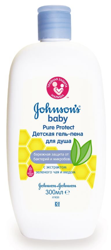 Johnsons baby Pure Protect Детская гель-пена для душа 300 мл03014930 Johnsons baby Pure Protect Детская гель-пена для душа 300 мл03014930JOHNSON’S Baby Детская Пена для купания Pure Protect™. Новая пена для купания JOHNSON’S Baby Pure Protect™ специально разработана для эффективного очищения от грязи и микробов, оставаясь максимально нежной для кожи вашего ребенка. Наша уникальная формула Нет Больше слез обогащена натуральными ингредиентами, включая экстракт зелёного чая. Идеальна для ежедневного ухода. Гипоаллергенна*. Не содержит Мыла. *Формула создана для сведения к минимуму риска аллергии. Узнайте больше на www.johnsonsbaby.ru Вид аромата: зеленый чай и мед