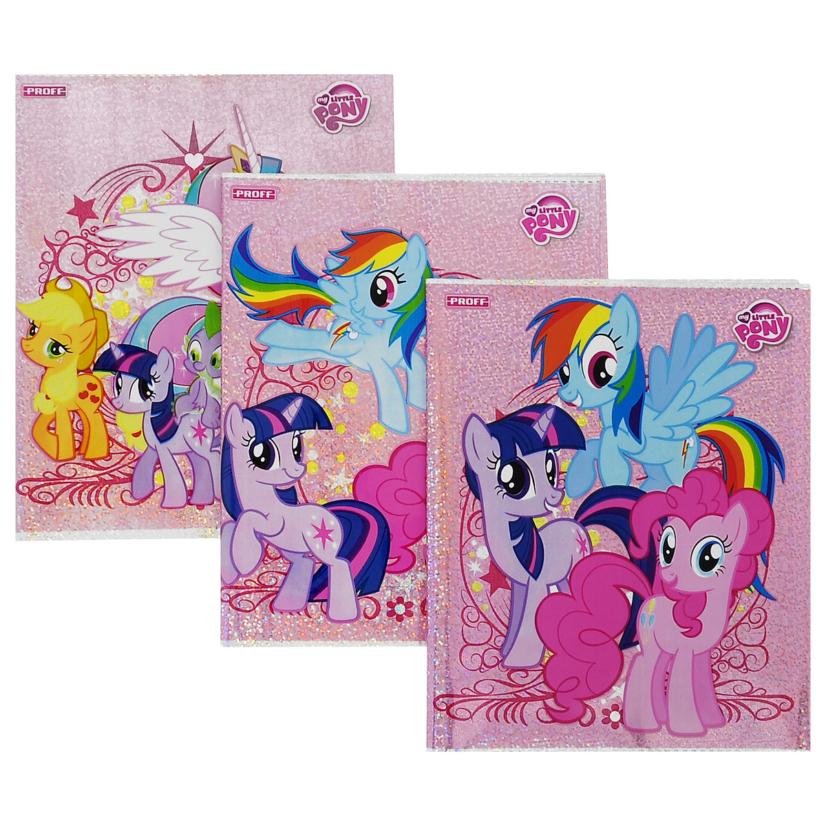 Набор обложек для тетрадей и дневников Proff Little Pony, 35,5 см х 21,6 см, 3 штBSL_ROZ_LITTLE PONY Набор обложек для тетрадей и дневников Proff Little Pony, 35,5 см х 21,6 см, 3 штBSL_ROZ_LITTLE PONYПрочная обложка Proff Little Pony, изготовленная из ПВХ, защитит поверхность тетради или дневника от изнашивания и загрязнений. Изделие оформлено ярким изображением любимых мультипликационных героев.