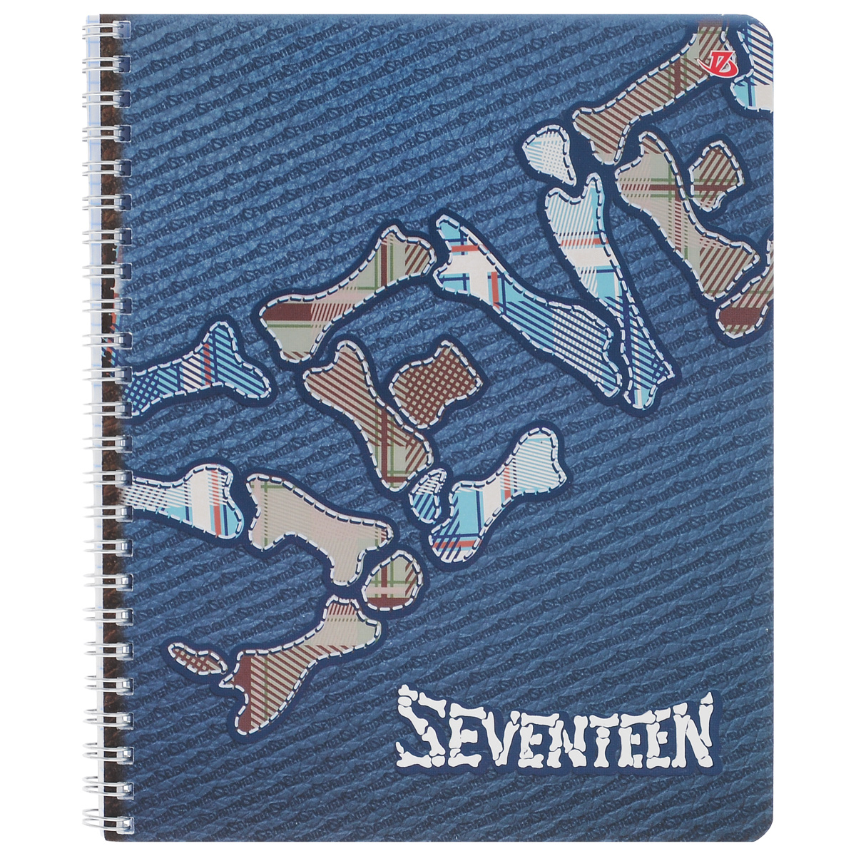 Тетрадь в клетку Seventeen, цвет: синий, 60 листов. 6657/36657/3_синий Тетрадь в клетку Seventeen, цвет: синий, 60 листов. 6657/36657/3_синийТетрадь Seventeen подойдет для любых работ и студенту, и школьнику. Фактурная обложка тетради с элементами серебряного тиснения выполнена из мелованного картона с закругленными углами. Внутренний блок тетради соединен металлической пружиной и состоит из 60 листов высококачественной бумаги повышенной белизны.