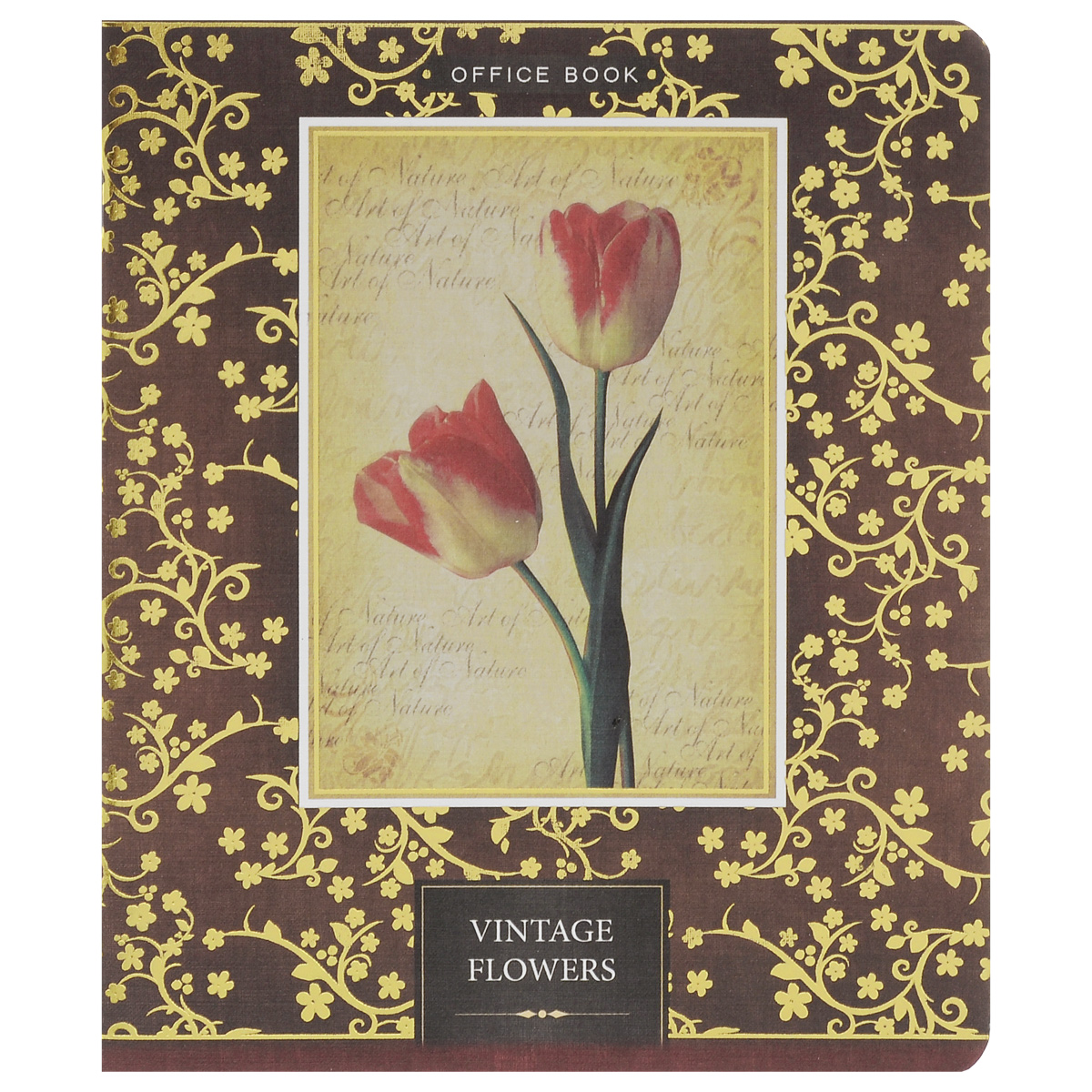 Тетрадь в клетку Vintage Flowers Два тюльпана, 60 листов6650/5_Sev Два Тюльпана Тетрадь в клетку Vintage Flowers Два тюльпана, 60 листов6650/5_Sev Два ТюльпанаТетрадь Vintage Flowers Два тюльпана отлично подходит для различных работ. Обложка тетради с элементами золотого тиснения выполнена из матового картона с закругленными углами. Внутренний блок тетради соединен металлическими скрепками и состоит из 60 листов высококачественной бумаги повышенной белизны. Стандартная линовка в клетку дополнена полями, совпадающими с лицевой и оборотной стороны листа. Первая страничка содержит поля для заполнения личных данных.