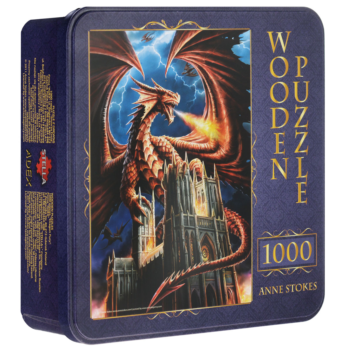 Anne Stokes, Ярость дракона. Деревянный пазл, 1000 элементов10010 Anne Stokes, Ярость дракона. Деревянный пазл, 1000 элементов10010Деревянный пазл Ярость дракона без сомнения, придется вам по душе. Собрав этот пазл, включающий в себя 1000 элементов, вы получите великолепное творение английской художницы-иллюстратора Энны Стоукс Ярость дракона. Такая картина станет достойным украшением любого интерьера. Поставляется пазл в металлической коробке с дизайном в винтажном стиле. Пазл - великолепная игра для семейного досуга. Сегодня собирание пазлов стало особенно популярным, главным образом, благодаря своей многообразной тематике, способной удовлетворить самый взыскательный вкус. А для детей это не только интересно, но и полезно. Собирание пазла развивает мелкую моторику рук у ребенка, тренирует наблюдательность, логическое мышление, знакомит с окружающим миром, с цветом и разнообразными формами. Деревянные пазлы Adex - это новая серия пазлов, представляющая собой подарочный вариант интересной головоломки. Все детали деревянные, хорошо скрепляются между собой. Качество картинки на высоком уровне,...