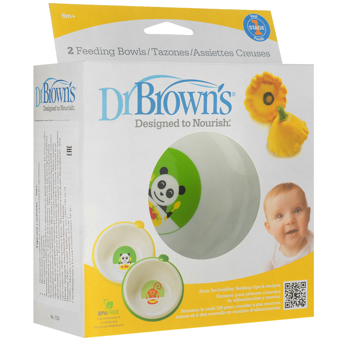 Набор детских тарелок Dr.Browns, диаметр 14 см, 2 шт730 Набор детских тарелок Dr.Browns, диаметр 14 см, 2 шт730Набор Dr.Browns, изготовленные из прочного и безопасного полипропилена, включает в себя две глубокие тарелочки. Изделия не содержат бисфенол А и оформлены рисунком с изображениями симпатичных зверюшек. С помощью этого набора ваш малыш может легко научиться есть самостоятельно. Тарелки эргономичной формы удобно держать при кормлении малыша. Нескользящая основа предохраняет тарелки от случайного скольжения по поверхности стола или скатерти. Тарелки можно мыть в посудомоечной машине. Нельзя использовать в микроволновой печи.