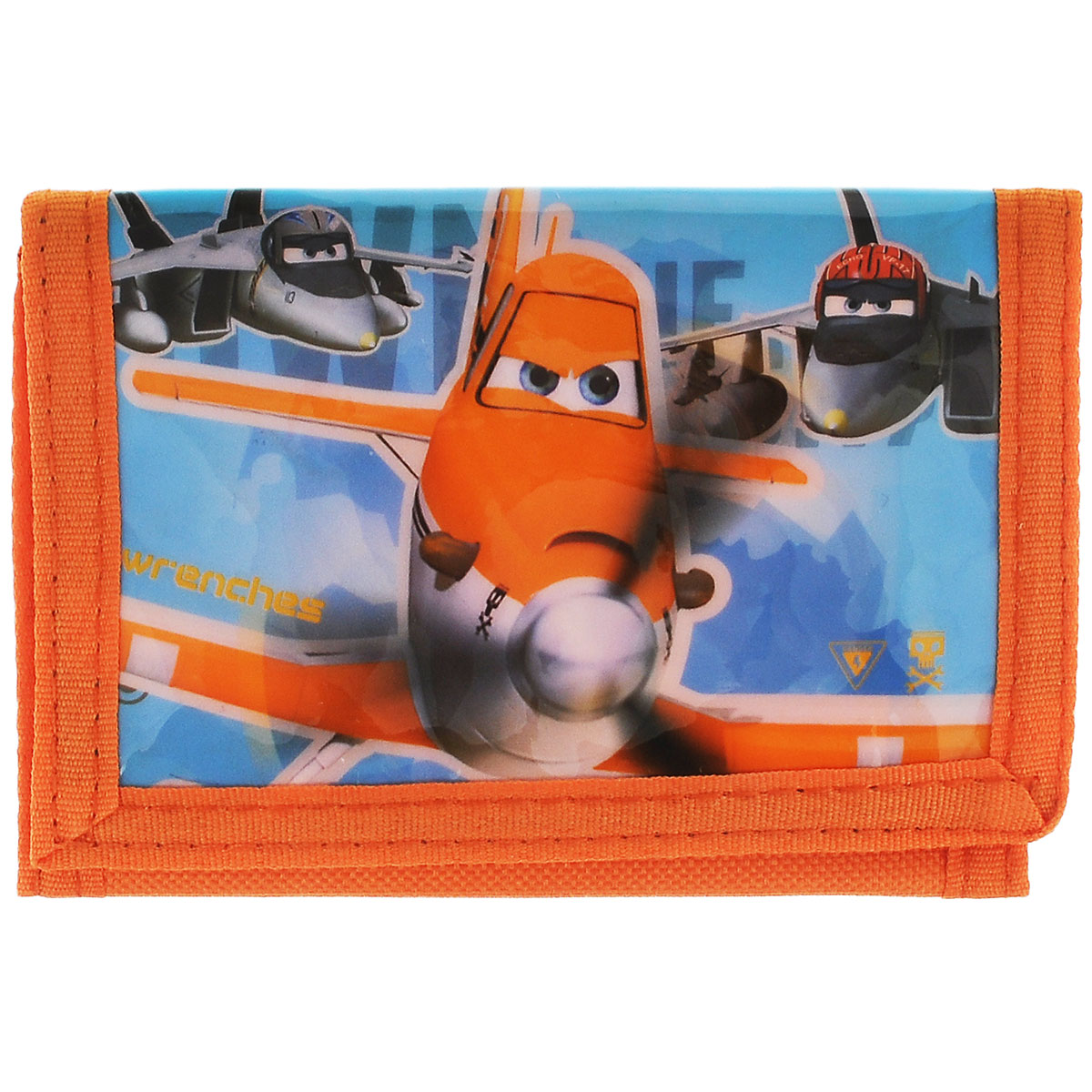 Кошелек детский Planes, цвет: оранжевый. D86120D86120 Кошелек детский Planes, цвет: оранжевый. D86120D86120Яркий, красивый кошелек для мальчиков Planes оформленный в стиле знаменитого мультфильма Самолеты от студии Disney обязательно понравится вашему ребенку. Кошелек имеет одно главное отделение, застегивается на липучку. На задней стороне кошелька есть внешний карман на молнии. Бегунок молнии сделан в виде монетки с цифрой 7. Внутри кошелька также имеются 4 кармашка. Кошелек сделан из качественных и прочных материалов и не порвется, а это значит, что малыш может не переживать за свои сбережения.