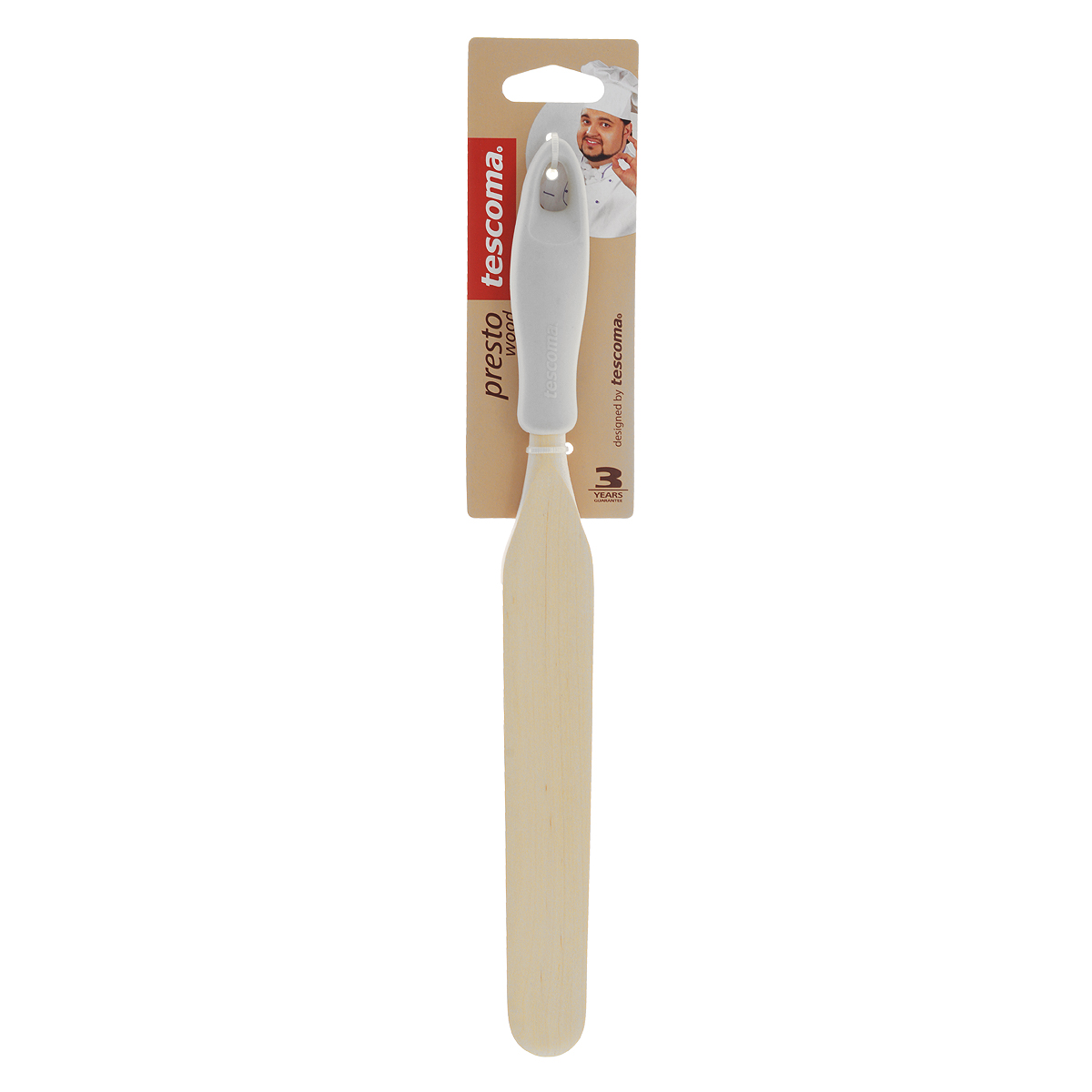 Лопатка для растирания Tescoma Presto Wood, цвет: светло-серый637240_белый Лопатка для растирания Tescoma Presto Wood, цвет: светло-серый637240_белыйЛопатка для растирания Tescoma Presto Wood изготовлена из экологически чистого материала - качественной березовой древесины, обладающей уникальной текстурой. Элегантная ручка имеет противоскользящую обработку, что дает возможность удобно и комфортно пользоваться лопаткой. Изделие имеет узкую вытянутую форму и идеально подходит для растирания разных продуктов во время готовки. Особенно это касается приготовления теста и кремов. Такая кухонная принадлежность подходит для всех видов посуды, а также замечательна для посуды с антипригарным покрытием. Лопатка для стирания Tescoma Presto Wood станет вашим незаменимым помощником на кухне, а также это практичный и необходимый подарок любой хозяйке! Размер рабочей поверхности: 2,9 см х 18 см. Общая длина лопатки: 30 см.