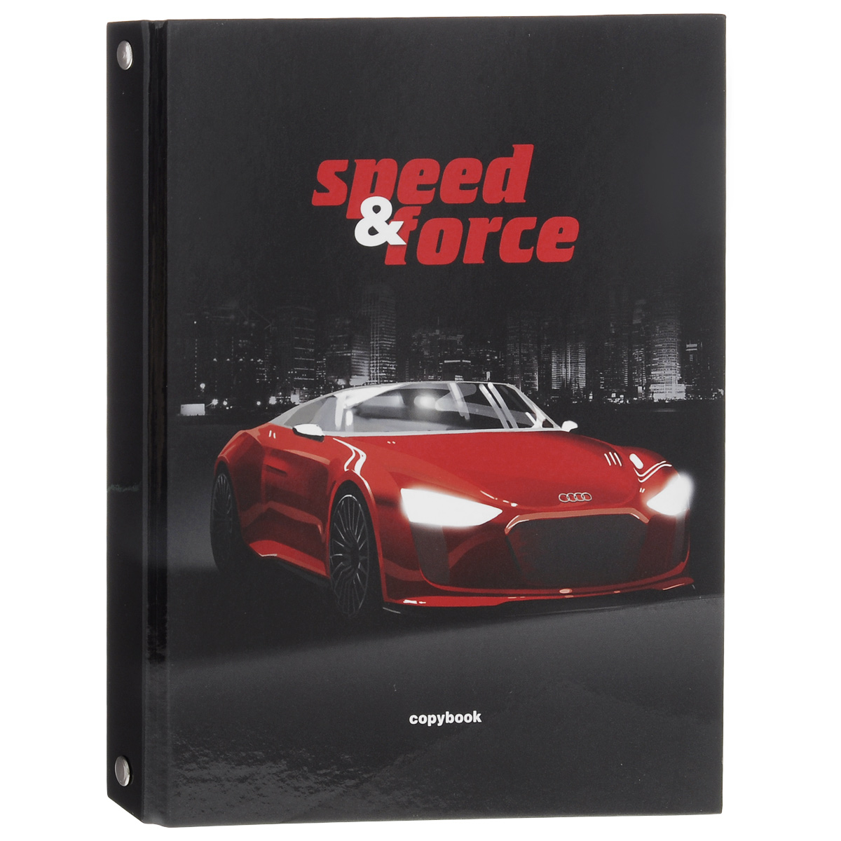 Тетрадь на кольцах Speed&Force, цвет: черный, красный, 80 листов + сменный блок 80 листов4601921376562 Тетрадь на кольцах Speed&Force, цвет: черный, красный, 80 листов + сменный блок 80 листов4601921376562Стильная тетрадь на кольцах Speed&Force отлично подойдет как для учебы, так и для работы. Вне зависимости от профессии и рода деятельности у человека частенько возникает потребность сделать какие-либо заметки, именно поэтому такую тетрадь хорошо всегда иметь под рукой. Твердая обложка с изображением автомобиля, сделанная из плотного картона, сохраняет отличный вид тетради на длительный срок. В комплект входят два сменных блока по 80 страниц в голубую клетку. Листы в блоке крепятся на четырех металлических кольцах.