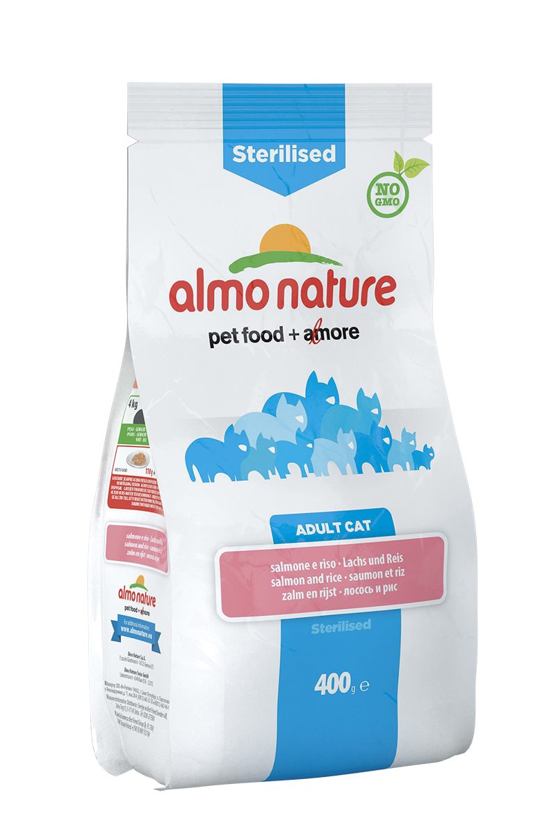 Корм сухой Almo Nature Functional line для кастрированных кошек, с лососем и рисом, 400 г20356 Корм сухой Almo Nature Functional line для кастрированных кошек, с лососем и рисом, 400 г20356Полнорационный корм Almo Nature Functional line рекомендован для кастрированных кошек. Корм содержит большой процент свежей рыбы, что обеспечивает необходимым количеством питательных веществ и оптимальным содержанием протеина. Прекрасный вкус обеспечивается за счет свежих натуральных ингредиентов. Не содержит искусственных добавок, красителей, ароматизаторов, консервантов. Состав: рыба и ее производные (16,8% свежий лосось), мясо и его производные, злаки ( рис 16,5%), экстракт растительного белка, масла и жиры, производные растительного происхождения (клетчатка 0,5%, юкка шидигера 0,3%, Инулин из цикория - источник ФОС-0,1%), дрожжи, минералы, мананоолигосахариды. Пищевые добавки: витамин A 24000 IU/кг, витамин D3 850 IU/kg, витамин E 400 мг/кг, витамин B1 5 мг/кг, витамин B2 4 мг/кг, кальций-D-пантотенат 8 мг/кг, витамин B6 3 мг/кг, витамин B12 0,08 мг/кг, витамин C 25 мг/кг, витамин K 0,50 мг/кг, ниацин 25 мг/кг, биотин 0,25 мг/кг,...