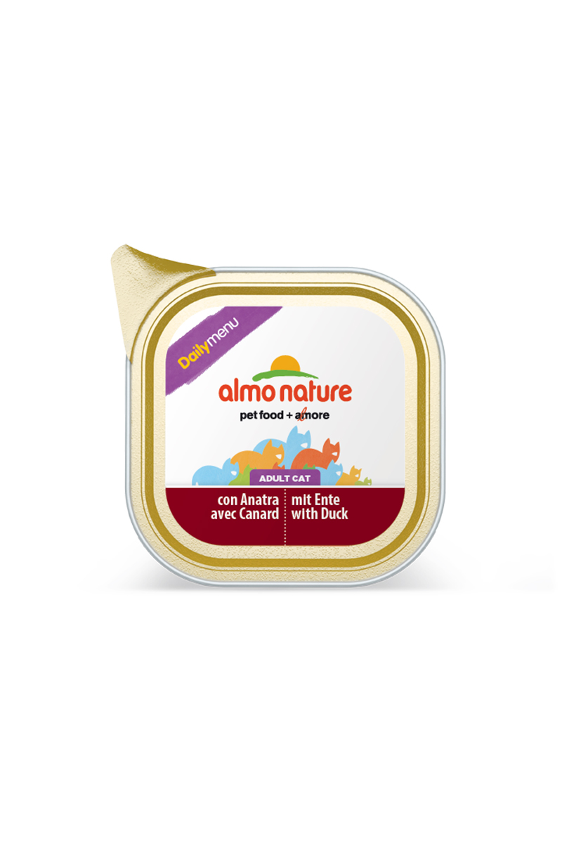 Консервы для кошек Almo Nature Daily Menu, паштет, с уткой, 100 г24739 Консервы для кошек Almo Nature Daily Menu, паштет, с уткой, 100 г24739Консервы Almo Nature Daily Menu - сбалансированный влажный корм для кошек, изготовленный из ингредиентов высшего качества, являющихся натуральными источниками витаминов и питательных веществ. Состав: мясо и его производные (утка 4%), минералы. Добавки: витамин D3 - 218 МЕ/кг, витамин E - 125 мг/кг; камедь кассии - 2850 мг/кг. Пищевая ценность: белки - 9%, клетчатка - 0,8%, масла и жиры - 5%, зола - 3%, влажность - 82%. Калорийность: 818 ккал/кг. Товар сертифицирован.