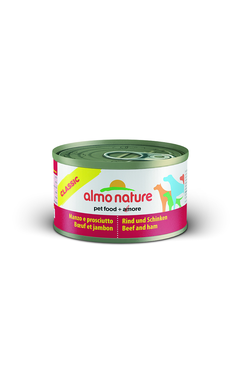 Консервы для собак Almo Nature Classic, с говядиной и ветчиной, 95 г10187 Консервы для собак Almo Nature Classic, с говядиной и ветчиной, 95 г10187Консервы Almo Nature Classic - сбалансированный влажный корм для собак, изготовленный из ингредиентов высшего качества, являющихся натуральными источниками витаминов и питательных веществ. Состав: вырезка говядины - 45% мин., ветчина - 5% мин., рис - 3% мин., гуаровая камедь - 0,2%, говяжий бульон. Гарантированный анализ: белки - 12%, клетчатка - 0,2%, жиры - 9%, зола - 0,5%, влажность - 76%. Калорийность - 1500 ккал/кг. Товар сертифицирован.