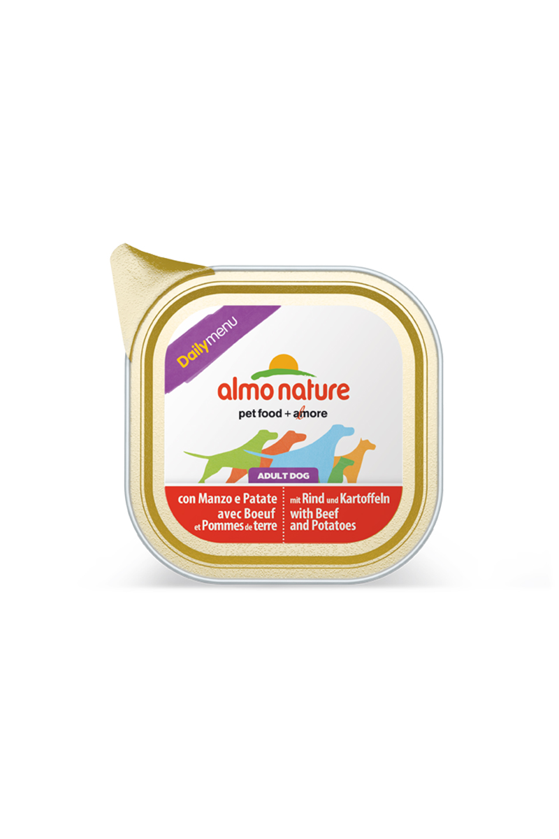 Консервы для собак Almo Nature Daily Menu, с говядиной и картофелем, 300 г19511 Консервы для собак Almo Nature Daily Menu, с говядиной и картофелем, 300 г19511Консервы Almo Nature Daily Menu - сбалансированный влажный корм для собак, изготовленный из ингредиентов высшего качества, являющихся натуральными источниками витаминов и питательных веществ. Состав: мясо и его производные (говядина 4%), овощи (картофель 4%), минералы. Добавки: витамин D3 218 МЕ/кг, витамин E 125 мг/кг, витамин B1 62 мг/кг, камедь кассии 2853 мг/кг. Пищевая ценность: белки 10%, клетчатка 0,8%, жиры 5%, зола 2,5%, влажность 81%. Калорийность: 878 ккал/кг. Товар сертифицирован.