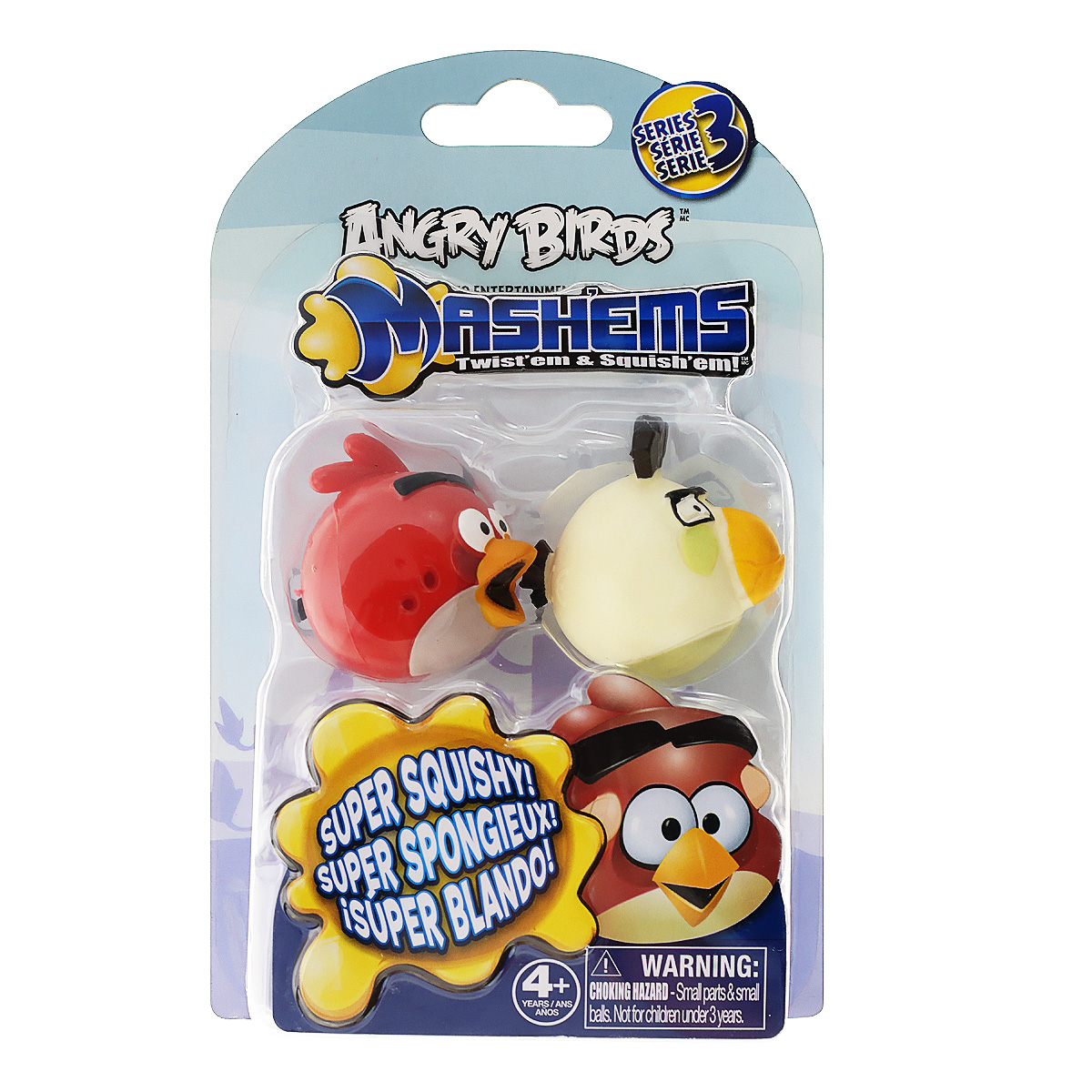 Angry Birds Игрушка-мялка Mashems, 2 шт50281-0000012-03 Angry Birds Игрушка-мялка Mashems, 2 шт50281-0000012-03Детская игрушка Angry Birds Mashems - это игрушка-мялка, выполненная в виде персонажа всеми любимой игры Angry Birds. Игрушка выполнена из мягкой резины, внутри которой находиться жидкий наполнитель, благодаря чему она легко изменяет форму и структуру при приложении к ней физической силы, а затем принимает первоначальный вид. В набор входят 2 птички-мялки.