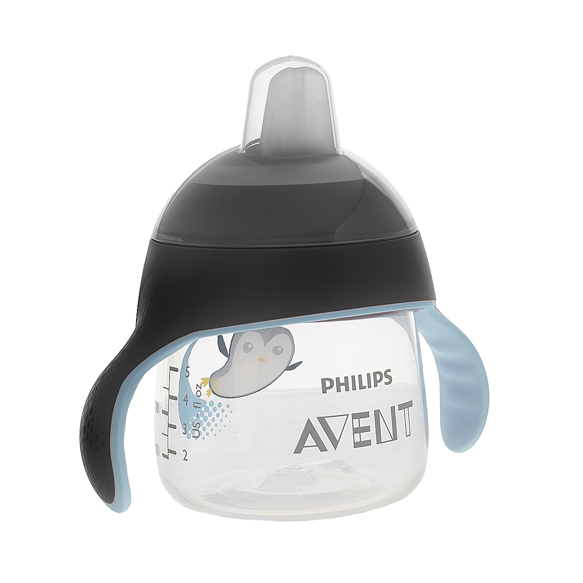 Philips Avent Волшебная чашка-непроливайка от 6 месяцев, цвет: черный, 200 мл SCF751/00SCF751/00 Philips Avent Волшебная чашка-непроливайка от 6 месяцев, цвет: черный, 200 мл SCF751/00SCF751/00Чашка-поильник Philips Avent, выполненная из высококачественных материалов, обладает уникальным дизайном и функциональностью. Гибкий мягкий носик не травмирует десны и идеально подходит для детей, находящихся на этапе перехода от бутылочки к чашке. Расположенный под углом носик помогает малышу сделать первые глотки, не отклоняя голову назад слишком сильно. Во время питья малыш может держать шею в естественном положении. Благодаря клапану, предотвращающему проливание, из этой чашки не прольется ни капли, даже если ее встряхивать или переворачивать. Поступление воды обеспечивается только тогда, когда малыш пьет. Изделие оснащено двумя мягкими обучающими ручками, которые приучают малыша держать чашку и пить без посторонней помощи. Они не только подходят малышу по форме, но и препятствуют выскальзыванию. Защитный гигиеничный колпачок всегда сохраняет носик в чистоте - как дома, так и на прогулке. Все детали можно мыть в посудомоечной машине. ...