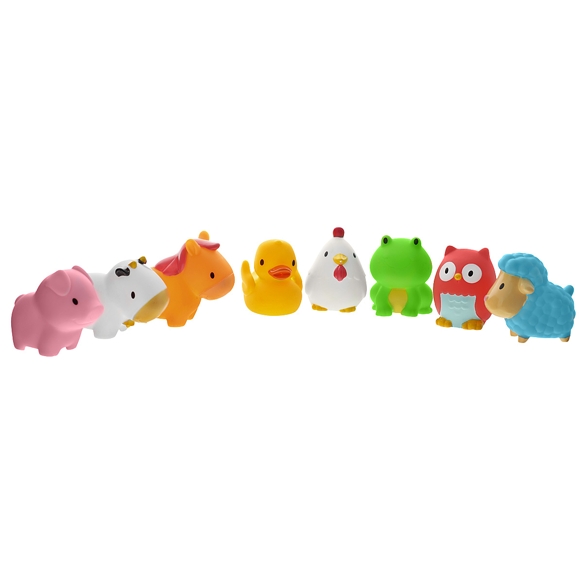 Набор игрушек для ванны Munchkin Squirtin Farmyard Friends, 8 шт11966 Набор игрушек для ванны Munchkin Squirtin Farmyard Friends, 8 шт11966Набор игрушек для ванны Munchkin Squirtin Farmyard Friends непременно понравится вашему ребенку и превратит купание в веселую игру! Набор включает в себя десять игрушек-брызгалок в виде очаровательных животных, живущих на ферме. Яркие игрушки выполнены из мягкого безопасного материала и приятны на ощупь. Если сначала набрать воду в игрушки, а потом нажать на них, то изо рта брызнет тонкая струя воды, что, несомненно, развеселит вашего малыша. Набор игрушек Squirtin Farmyard Friends способствует развитию воображения, цветового восприятия, тактильных ощущений и мелкой моторики рук, а также поможет выучить названия животных. Кредо Munchkin, американской компании с 20-летней историей: избавить мир от надоевших и прозаических товаров, искать умные инновационные решения, которые превращает обыденные задачи в опыт, приносящий удовольствие. Понимая, что наибольшее значение в быту имеют именно мелочи, компания создает уникальные товары, которые помогают поддерживать...