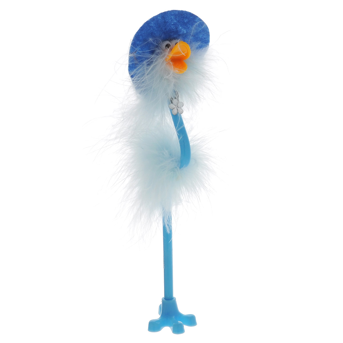 Ручка-игрушка Flamingo, в шляпке, с подставкой, цвет: голубой82965_голубой, шляпка Ручка-игрушка Flamingo, в шляпке, с подставкой, цвет: голубой82965_голубой, шляпкаОригинальная шариковая ручка-игрушка Flamingo станет отличным подарком и незаменимым аксессуаром на вашем рабочем столе. Ручка, украшенная перьями, выполнена в виде забавной птички фламинго в широкополой шляпке. К ручке прилагается подставка в виде лапки. Такая ручка - это забавный и практичный подарок, она не потеряется среди бумаг и непременно вызовет улыбку окружающих.
