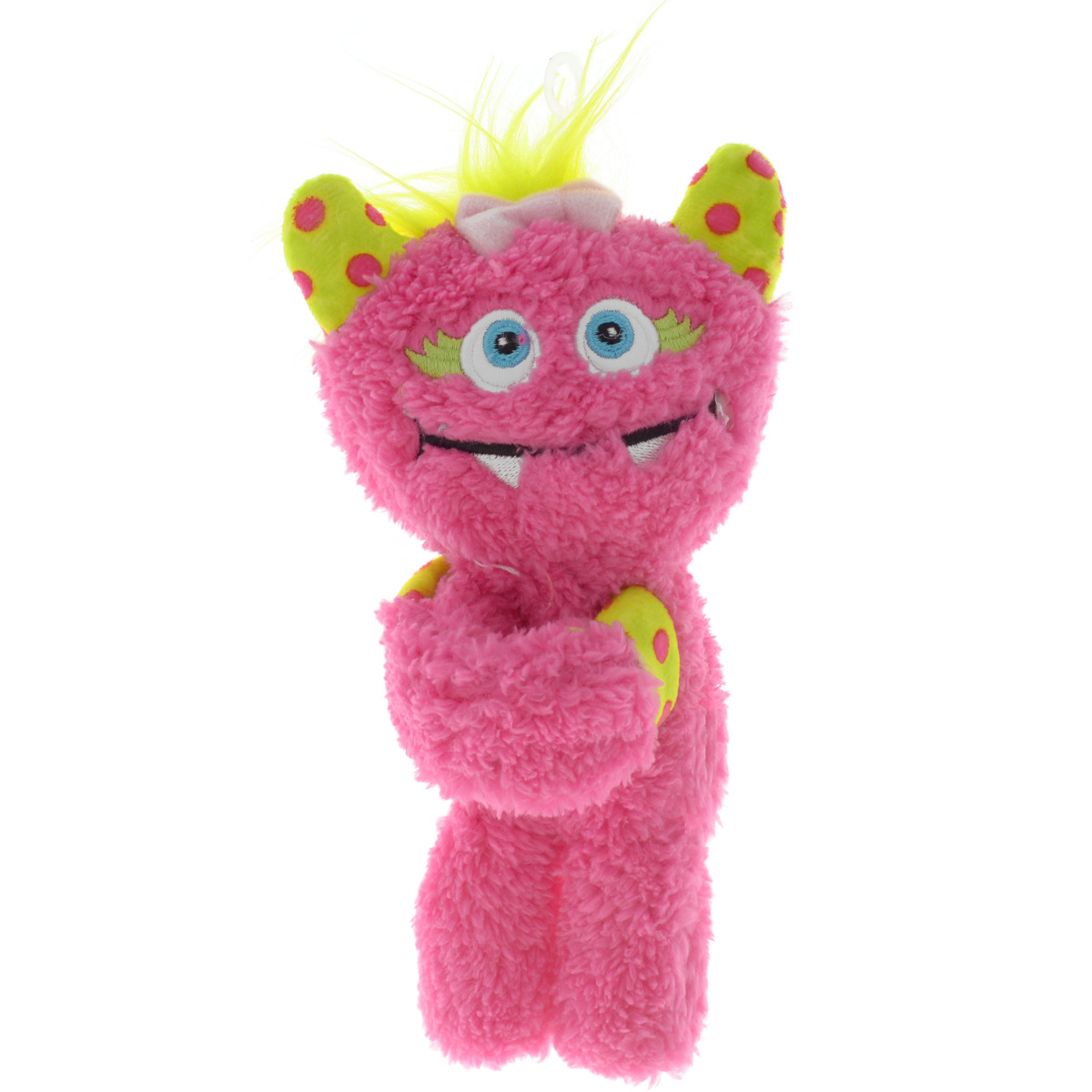 Gund Мягкая игрушка Monsteroos цвет розовый салатовый 19 см243561_розовый Gund Мягкая игрушка Monsteroos цвет розовый салатовый 19 см243561_розовыйОригинальная яркая игрушка Gund Monsteroos с забавной улыбкой непременно порадует своего обладателя. Игрушка изготовлена из мягкого текстильного материала с ворсом средней длины, благодаря чему ее будет приятно держать в руках, а насыщенные розовый и салатовый цвета обязательно поднимут настроение. Основание лап маленького монстра изготовлено из мягкого пластика с помощью которого он легко может держаться, например за запястье.