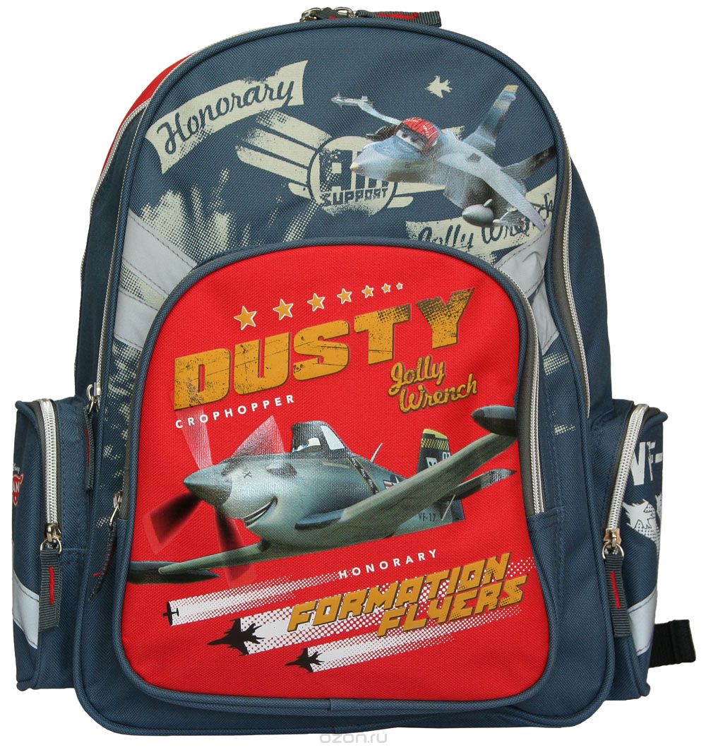 Рюкзак школьный Kinderline Planes, цвет: серый, красныйPLBB-RT2-9621 Рюкзак школьный Kinderline Planes, цвет: серый, красныйPLBB-RT2-9621Рюкзак школьный Kinderline Planes выполнен из износоустойчивых материалов с водонепроницаемой основой и декорирован яркой аппликацией. Рюкзак имеет два основных отделения, закрывающихся на застежки-молнии. Внутри основного отделения расположены два разделителя для тетрадей и учебников. На лицевой стороне ранца расположен накладной карман на молнии. По бокам ранца размещены два дополнительных накладных кармана на застежке-молнии. Уплотненная спинка равномерно распределяет нагрузку на плечевые суставы и спину. Удлиненные держатели облегчают фиксацию длины ремней с мягкими подкладками. Ранец оснащен удобной ручкой для переноски и двумя широкими лямками, регулируемой длины. Многофункциональный школьный ранец станет незаменимым спутником вашего ребенка в походах за знаниями.