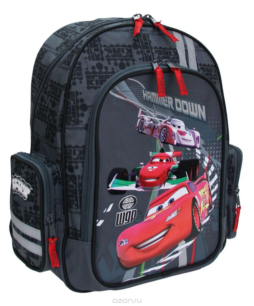 Рюкзак школьный Kinderline Cars, цвет: черный, красныйCRS2M-12T-836 Рюкзак школьный Kinderline Cars, цвет: черный, красныйCRS2M-12T-836Рюкзак школьный Kinderline Cars выполнен из износоустойчивых материалов с водонепроницаемой основой и декорирован яркой аппликацией. Рюкзак имеет два основных отделения, закрывающихся на застежки-молнии. Внутри основного отделения расположены два разделителя для тетрадей и учебников. На лицевой стороне ранца расположен накладной карман на молнии. По бокам ранца размещены два дополнительных накладных кармана на застежке-молнии. Уплотненная спинка равномерно распределяет нагрузку на плечевые суставы и спину. Удлиненные держатели облегчают фиксацию длины ремней с мягкими подкладками. Ранец оснащен удобной ручкой для переноски и двумя широкими лямками, регулируемой длины. Многофункциональный школьный ранец станет незаменимым спутником вашего ребенка в походах за знаниями.