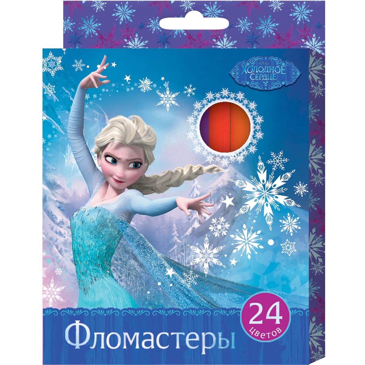 Фломастеры Холодное Сердце, 24 цвета26444 Фломастеры Холодное Сердце, 24 цвета26444Фломастеры Disney Холодное Сердце помогут маленькой художнице рисовать и раскрашивать самые разные картинки, развивая воображение, мелкую моторику и цветовосприятие. В наборе 24 разноцветных фломастера с вентилируемыми колпачками, безопасными для детей. Фломастеры изготовлены из материала, который обеспечивает прочность корпуса и препятствует испарению чернил, благодаря чему они имеют долгий срок службы.