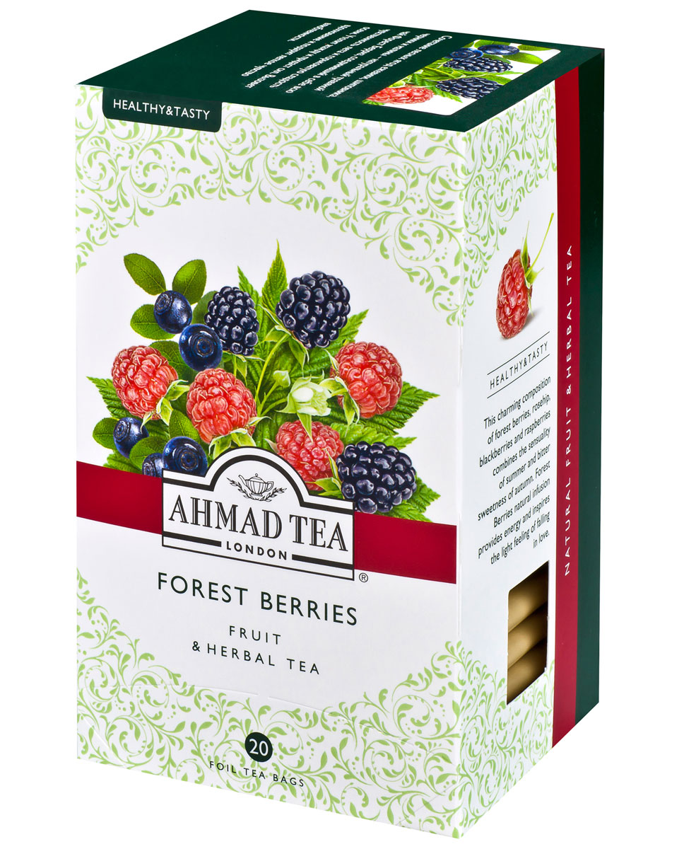 Ahmad Tea Forest Berries травяной чай в фольгированных пакетиках, 20 шт1167 Ahmad Tea Forest Berries травяной чай в фольгированных пакетиках, 20 шт1167Лесные ягоды ежевики, шиповника, черники и малины - натуральный травяной чай Ahmad Forest Berries соединил в себе всю чувственность лета и горьковатую сладость осени. Утолит жажду и придаст сил. Вызовет вдохновение и подарит легкое чувство влюбленности. Заваривать 5 минут.