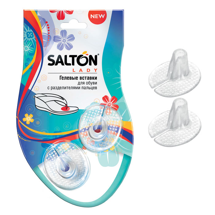 Вставки гелевые для обуви Salton Lady с разделителями пальцев, 2 шт26258876 Вставки гелевые для обуви Salton Lady с разделителями пальцев, 2 шт26258876Гелевые вставки для обуви Salton Lady с разделителями пальцев обеспечивают комфортное ношение открытой обуви типа вьетнамки, предотвращают излишнее давление и натирание межпальцевых зон. Универсальны для любого размера обуви. Способ применения: Удалите защитную пленку, расположите согласно схеме на упаковке клейкой поверхностью вниз, закрепив верхнюю часть разделителя вокруг перемычки обуви и сильно прижмите. Комплектация: 2 шт. Размер: 4 см х 3,5 см х 2,3 см.