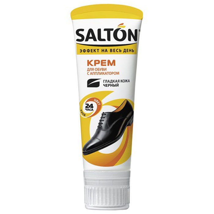 Крем для обуви Salton, с аппликатором, цвет: черный, 75 мл26258653 Крем для обуви Salton, с аппликатором, цвет: черный, 75 мл26258653Крем для обуви Salton с поролоновым аппликатором восстанавливает цвет и смягчает кожу, придает блеск после полировки. Объем: 75 мл. Состав: менее 5%: силиконовое масло, эмульгатор, загуститель, краситель, парафин, ланолин, норковое масло, консервант, отдушка; более 5%, но менее 15%: воски; более 30%: вода. Товар сертифицирован.