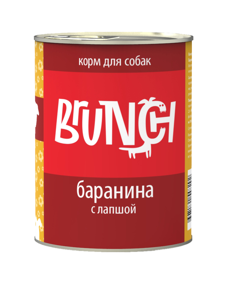 Консервы для собак Brunch Баранина с лапшой, 340 г400109001 Консервы для собак Brunch Баранина с лапшой, 340 г400109001Консервы Brunch для собак — полноценные мясорастительные корма из натуральных ингредиентов. Помимо мяса и субпродуктов, продукт содержит крупы (каши) и овощи. Рецептура является уникальной разработкой компании. Пропорции определены в соответствии с научными исследованиями, отвечают потребностям домашних животных в питательных веществах. Корм максимально приближен к полному рациону. Состав: баранина, сердце, рубец говяжий, печень, макаронные изделия, масло растительное, желирующая добавка, рыбий жир, пивные дрожжи, йодированная соль, морские водоросли, розмарин, юкка шидигера, ферментированный рис. Вес: 340 г.