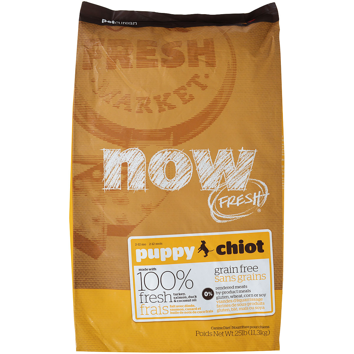 Корм сухой Now Fresh для щенков, беззерновой, с индейкой, уткой и овощами, 11,3 кг10111 Корм сухой Now Fresh для щенков, беззерновой, с индейкой, уткой и овощами, 11,3 кг10111Now Fresh - полностью сбалансированный холистик корм для щенков всех пород из филе индейки, утки и лосося. Это первый беззерновой корм со сбалансированным содержание белков и жиров. Ключевые преимущества: - не содержит субпродуктов, красителей, говядины, мясных ингредиентов, выращенных на гормонах, - омега-масла в составе необходимы для здоровой кожи и шерсти, - пробиотики и пребиотики обеспечивают здоровое пищеварение, - антиоксиданты укрепляют иммунную систему. Состав: филе индейки, картофель, горох, свежие цельные яйца, томаты, масло канолы (источник витамина Е), семена льна, натуральный ароматизатор, филе лосося, утиное филе, кокосовое масло (источник витамина Е), яблоки, морковь, тыква, бананы, черника, клюква, малина, ежевика, папайя, ананас, грейпфрут, чечевица, брокколи, шпинат, творог, ростки люцерны, дикальций фосфат, люцерна, карбонат кальция, фосфорная кислота, натрия хлорид, лецитин, хлорид калия, DL-метионин,...