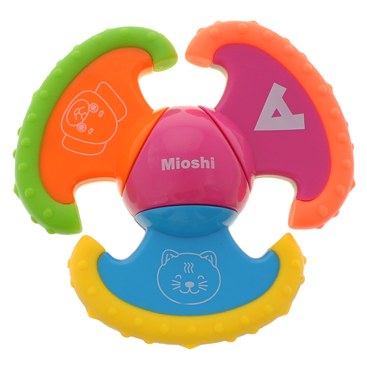 Ïîãðåìóøêà-ïðîðåçûâàòåëü Mioshi Ó÷èìñÿ êðóòèòüTY9022 Ïîãðåìóøêà-ïðîðåçûâàòåëü Mioshi Ó÷èìñÿ êðóòèòüTY9022Ñ ÿðêîé, ðàçíîöâåòíîé è ïðèÿòíîé íà îùóïü ïîãðåìóøêîé Mioshi Ó÷èìñÿ êðóòèòü ðåáåíêó áóäåò î÷åíü èíòåðåñíî èãðàòü, à êîãäà íà÷íóò ðåçàòüñÿ çóáêè, îíà ñòàíåò íåçàìåíèìîé. Êðîìå òîãî, èãðóøêà ðàçâèâàåò ìåëêóþ ìîòîðèêó, âîñïðèÿòèå ôîðìû è öâåòà ïðåäìåòîâ, à òàêæå ñëóõ è çðåíèå. Èãðóøêè Mioshi ñîçäàíû ñïåöèàëüíî äëÿ ìàëûøåé, êîòîðûå òîëüêî íà÷èíàþò ïîçíàâàòü ýòîò âîëøåáíûé ìèð. Äåòè â ðàííåì âîçðàñòå âñåãäà î÷åíü ëþáîçíàòåëüíû, îíè òùàòåëüíî èññëåäóþò âñ¸, ÷òî ïîïàäàåò èì â ðóêè. Ëîïàñòè ïîãðåìóøêè âðàùàþòñÿ, êðàÿ ëîïàñòåé âûïîëíåíû èç ñïåöèàëüíîãî ìàòåðèàëà, î êîòîðûé äåòêàì áóäåò î÷åíü óäîáíà ÷åñàòü äåñíû. Çàáîòÿñü î çäîðîâüå è áåçîïàñíîñòè ìàëûøåé, Mioshi âûïóñêàåò òîëüêî êà÷åñòâåííóþ ïðîäóêöèþ, êîòîðàÿ ïðîøëà ñåðòèôèêàöèþ.