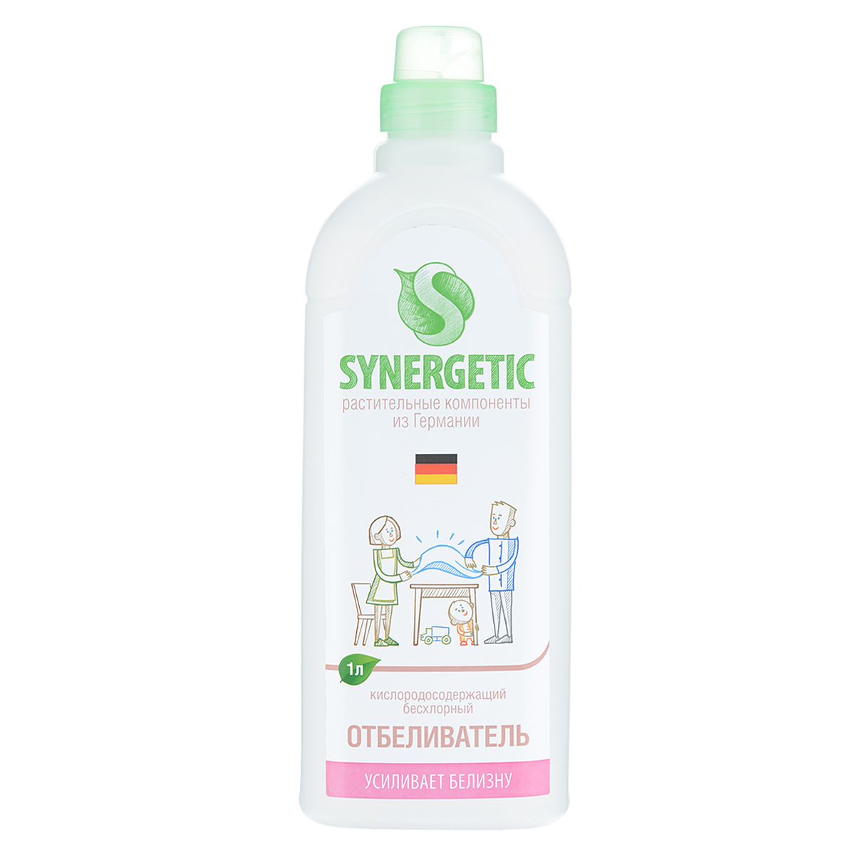 Отбеливатель Synergetic, кислородный, 1 л111100 Отбеливатель Synergetic, кислородный, 1 л111100Универсальный жидкий отбеливатель Synergetic предназначен для эффективного отбеливания всех видов тканей и детского белья. Содержит молекулы кислорода, которые эффективно удаляют любые загрязнения, усиливают белизну и яркость. Средство имеет полностью натуральный состав, не содержит хлор. Полностью смывается, не остается на одежде. Соответствует нормам САН ПИН. Состав: Н-тензиды 5-15% (на основе глюкозы), биоэнзимы. Товар сертифицирован.