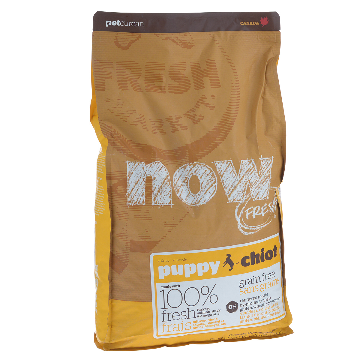 Корм сухой Now Fresh для щенков, беззерновой, с индейкой, уткой и овощами, 5,44 кг10110 Корм сухой Now Fresh для щенков, беззерновой, с индейкой, уткой и овощами, 5,44 кг10110Now Fresh - полностью сбалансированный холистик корм для щенков всех пород из филе индейки, утки и лосося. Это первый беззерновой корм со сбалансированным содержание белков и жиров. Ключевые преимущества: - не содержит субпродуктов, красителей, говядины, мясных ингредиентов, выращенных на гормонах, - омега-масла в составе необходимы для здоровой кожи и шерсти, - пробиотики и пребиотики обеспечивают здоровое пищеварение, - антиоксиданты укрепляют иммунную систему. Состав: филе индейки, картофель, горох, свежие цельные яйца, томаты, масло канолы (источник витамина Е), семена льна, натуральный ароматизатор, филе лосося, утиное филе, кокосовое масло (источник витамина Е), яблоки, морковь, тыква, бананы, черника, клюква, малина, ежевика, папайя, ананас, грейпфрут, чечевица, брокколи, шпинат, творог, ростки люцерны, дикальций фосфат, люцерна, карбонат кальция, фосфорная кислота, натрия хлорид, лецитин, хлорид калия, DL-метионин,...