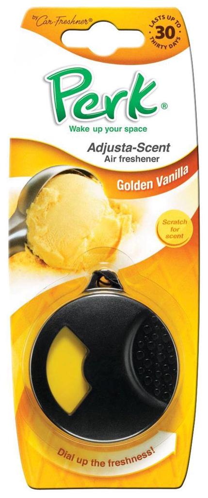 Ароматизатор подвесной с дозатором Perk Золотая ваниль (Golden Vanilla)CTK-52104-24 Ароматизатор подвесной с дозатором Perk Золотая ваниль (Golden Vanilla)CTK-52104-24Подвесной ароматизатор Perk с дозатором уникален по эффективности действия, насыщенности и стойкости запаха. Подходит для использования в салоне автомобиля, а также в помещениях. 100% спрессованная целлюлоза, не токсичные отдушки