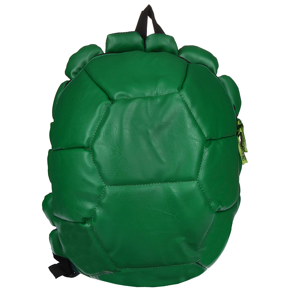 Рюкзак детский Teenage Mutant Ninja Turtles Черепашки Ниндзя, цвет: зеленый93451 Рюкзак детский Teenage Mutant Ninja Turtles Черепашки Ниндзя, цвет: зеленый93451Рюкзак детский Teenage Mutant Ninja Turtles Черепашки Ниндзя непременно привлечет внимание вашего ребенка. Выполнен рюкзак из прочных материалов, зеленого цвета в виде панциря черепашки. В комплекте к рюкзаку прилагаются 4 повязки для глаз, чтобы быть похожими на героев мультфильма. Содержит одно вместительное отделение, закрывающееся на застежку-молнию с двумя бегунками. Внутри отделения находятся: три открытых кармана, три отделения для пишущих принадлежностей и кармашек на липучке для мобильного телефона. Конструкция спинки дополнена противоскользящей сеточкой и системой вентиляции для предотвращения запотевания спины ребенка. Широкие лямки позволяют легко и быстро отрегулировать рюкзак в соответствии с ростом. Рюкзак оснащен текстильной ручкой для переноски в руке. Ребенку обязательно понравится этот стильный аксессуар, который станет для него постоянным спутником. Рекомендуемый возраст: от 8 лет.