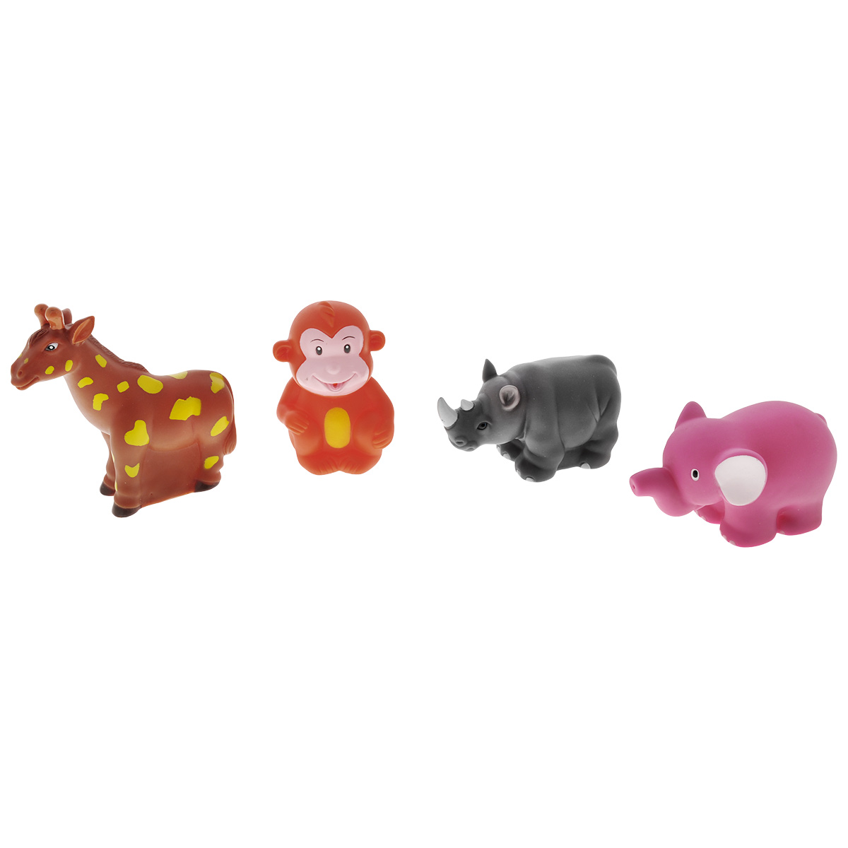Игровой набор для ванны Mioshi Солнечная Африка, 4 штMAU0304-005 Игровой набор для ванны Mioshi Солнечная Африка, 4 штMAU0304-005С набором для ванны Mioshi Солнечная Африка в виде экзотических зверушек-игрушек купание станет любимым развлечением вашего крохи. В комплекте набора малыш обнаружит: пятнистого жирафика, розового слоника, обезьянку и носорога. Все составляющие набора приятны на ощупь, имеют удобную для захвата маленькими пальчиками эргономичную форму и быстро сохнут. Забавным дополнением также будет возможность игрушек брызгать водой при сжатии. Устраивайте водные сражения! Игрушки Mioshi Aqua помогают малышам быстрее приспосабливаться к водной среде, а процесс принятия водных процедур делают веселым и увлекательным.