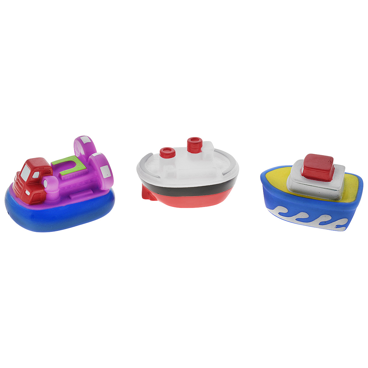 Игровой набор для ванны Mioshi Пароходики, 3 штMAU0304-012 Игровой набор для ванны Mioshi Пароходики, 3 штMAU0304-012С красочным набором для ванны Mioshi Пароходики принимать водные процедуры станет ещё веселее и приятнее. Набор включает в себя три вида водной техники. Все составляющие набора приятны на ощупь, имеют удобную для захвата маленькими пальчиками эргономичную форму и быстро сохнут. Забавным дополнением также будет возможность игрушек брызгать водой при сжатии. Устраивайте водные сражения! Игрушки Mioshi Aqua помогают малышам быстрее приспосабливаться к водной среде, а процесс принятия водных процедур делают веселым и увлекательным.