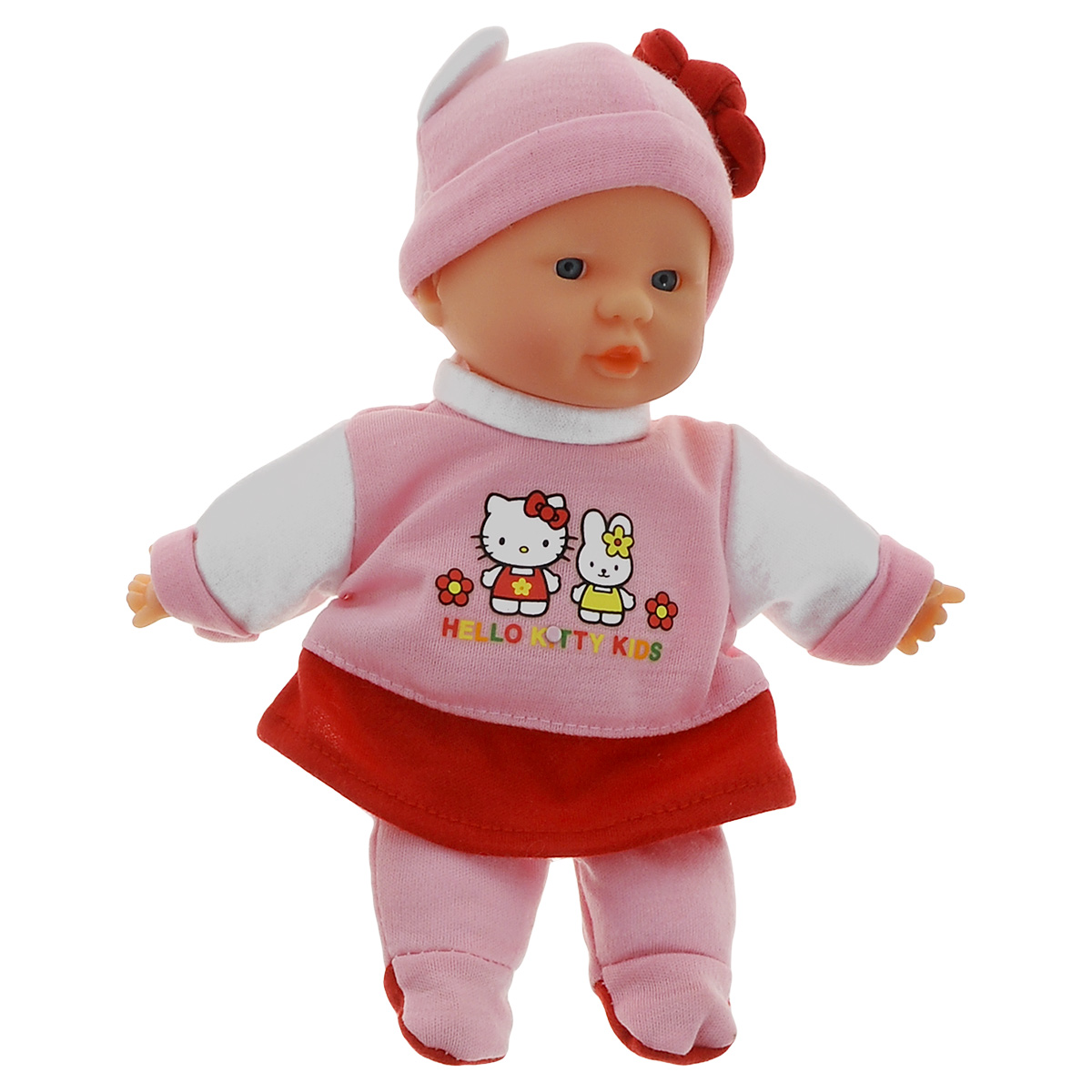 Пупс Simba Hello Kitty. 50162165016216 Пупс Simba Hello Kitty. 50162165016216Пупс Simba Hello Kitty непременно приведет в восторг вашу дочурку. Голова, ручки и ножки пупса выполнены из прочного пластика, а тело - мягконабивное. Очаровательный малыш одет в удобную кофточку, оформленную принтом с изображением кошечки Китти, а на голове у него - розовый чепчик из мягкого текстильного материала. Трогательный пупс принесет радость и подарит своей обладательнице мгновения нежных объятий. Игры с куклами способствуют эмоциональному развитию, помогают формировать воображение и художественный вкус, а также разовьют в вашей малышке чувство ответственности и заботы. Великолепное качество исполнения делают эту куколку чудесным подарком к любому празднику.