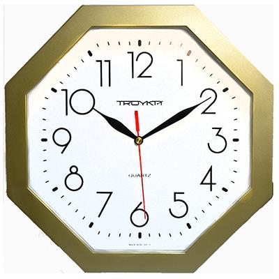 Часы настенные Troyka, цвет: золотой. 4147141941471419 Часы настенные Troyka, цвет: золотой. 4147141941471419Настенные кварцевые часы Troyka, выполненные в классическом стиле, изготовленные из пластика, прекрасно подойдут под интерьер вашего дома. Многоугольные часы имеют три стрелки: часовую, минутную и секундную, циферблат защищен прозрачным пластиком. Размер часов: 29 см х 29 см х 3,5 см. Часы работают от 1 батарейки типа АА напряжением 1,5 В. Внимание! Часы укомплектованы бесплатным тестовым элементом питания для обеспечения их работоспособности при предпродажной подготовке и демонстрации рабочих функций.
