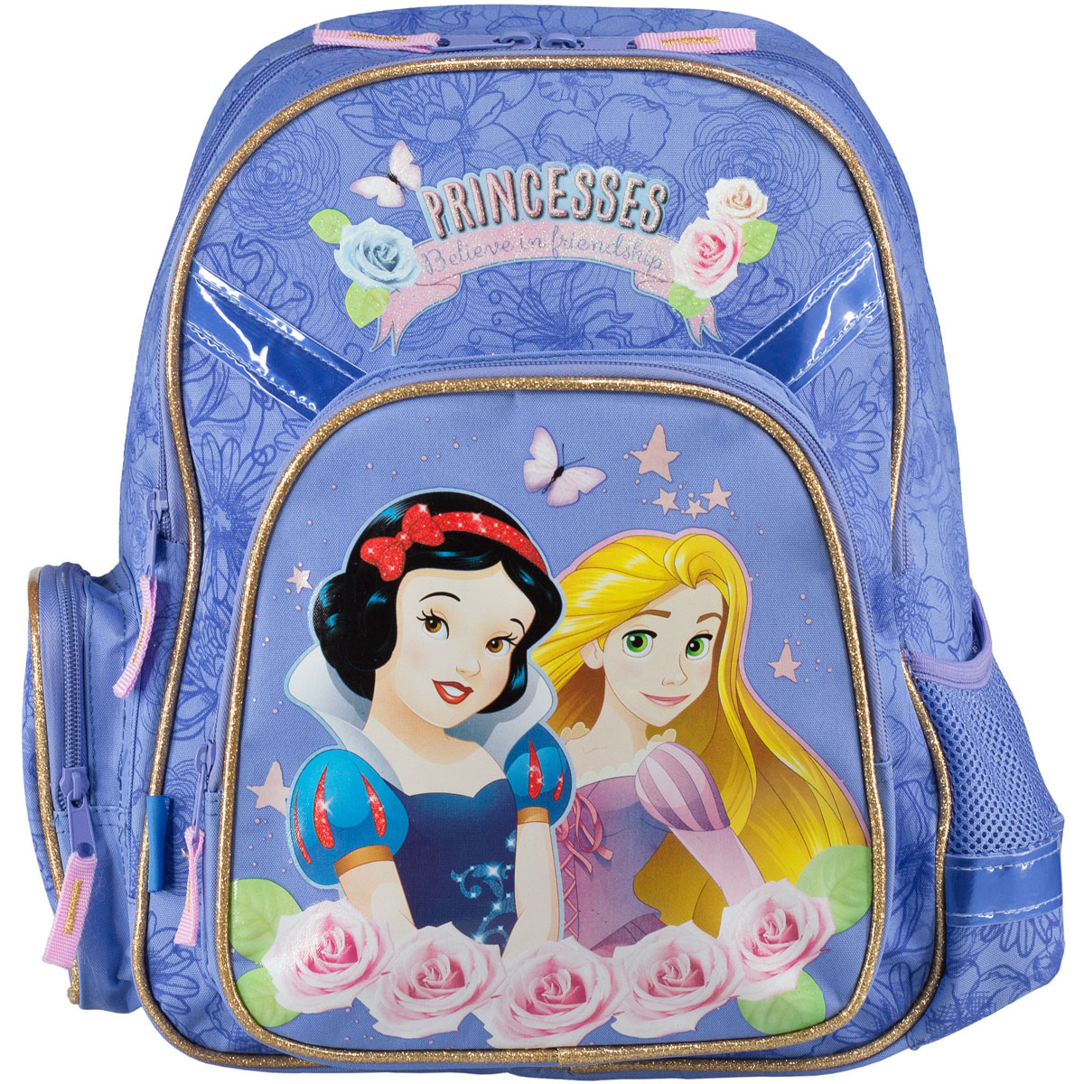 Набор школьницы Princess. PRCS-UT1-51BOXPRCS-UT1-51BOX Набор школьницы Princess. PRCS-UT1-51BOXPRCS-UT1-51BOXВашему вниманию предлагается все самое необходимое для школьника в одном наборе. В состав набора входят рюкзак, пенал, фартук, сумка-рюкзак для обуви, кошелек, выполненные в одном стиле. Школьный ранец выполнен из износоустойчивых материалов с водонепроницаемой основой, декорирован рисунками в тематике мультфильмов Диснея. Ранец имеет два основных отделения, закрывающиеся на молнию. Внутри главного отделения расположены два разделителя, для тетрадей и учебников. На лицевой стороне ранца расположен накладной карман на молнии. По бокам ранца размещены два дополнительных накладных кармана, один открытый на резинке и один на застежке-молнии. Ортопедическая спинка, созданная по специальной технологии из дышащего материала, равномерно распределяет нагрузку на плечевые суставы и спину. Удлиненные держатели облегчают фиксацию длины ремней с мягкими подкладками. Ранец оснащен удобной ручкой для переноски и двумя широкими лямками, регулируемой длины. Пенал...