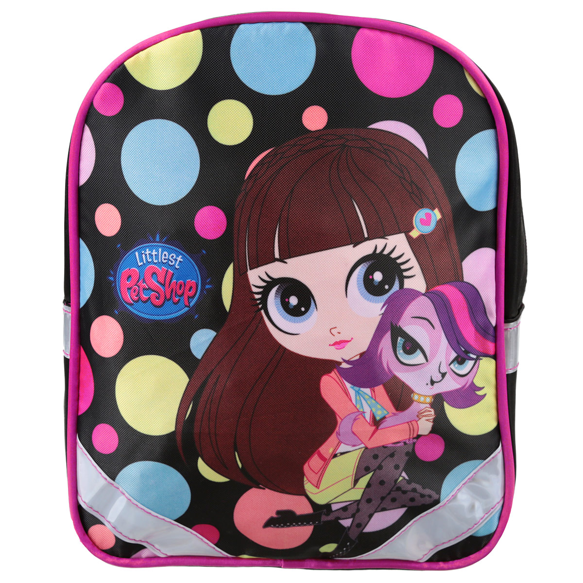 Рюкзак детский Littlest Pet Shop, цвет: черный, мультицвет. LPCB-UT3-521LPCB-UT3-521 Рюкзак детский Littlest Pet Shop, цвет: черный, мультицвет. LPCB-UT3-521LPCB-UT3-521Детский рюкзак Littlest Pet Shop - это незаменимая вещь для прогулок и повседневных дел, в нем можно разместить самые важные вещи. Пусть у вашего ребенка тоже будет свой собственный рюкзак. Выполнен из прочных и безопасных материалов. Передняя панель украшена ярким изображением персонажей известного мультфильма Маленький зоомагазин. У модели одно вместительное отделение на застежке-молнии. Широкие лямки можно свободно регулировать по длине в зависимости от роста ребенка. Рюкзак оснащен текстильной ручкой для переноски в руке. Светоотражающие элементы обеспечивают безопасность в темное время суток. Рекомендуемый возраст: от 7 лет.