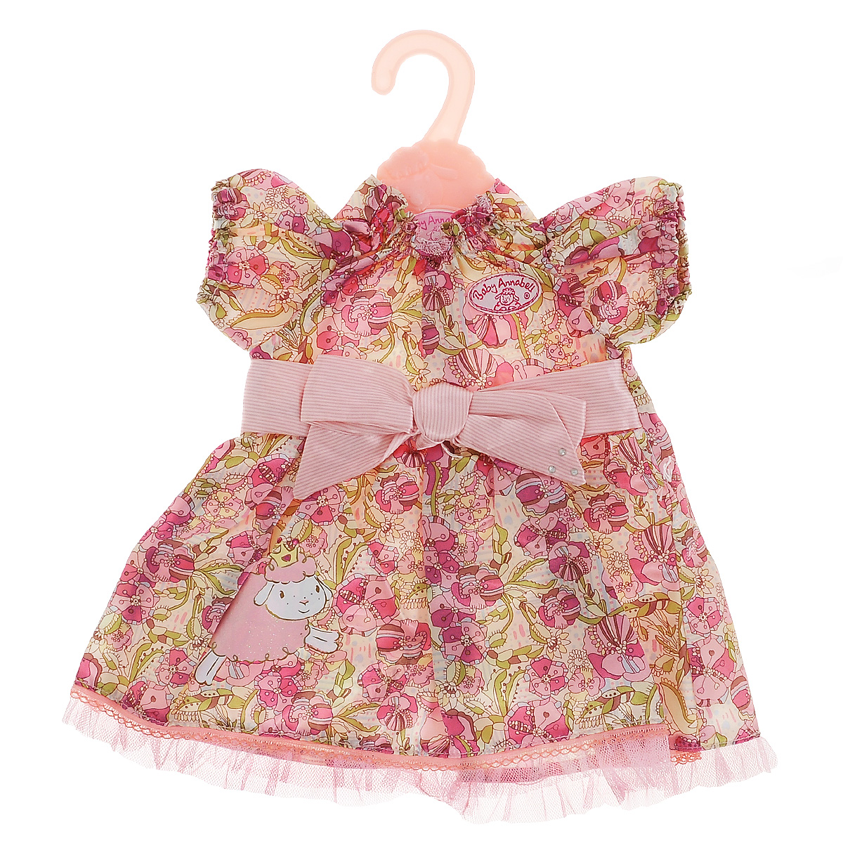 Baby Annabell Одежда для куклы «Платье», цвет: красный, розовый, зеленый