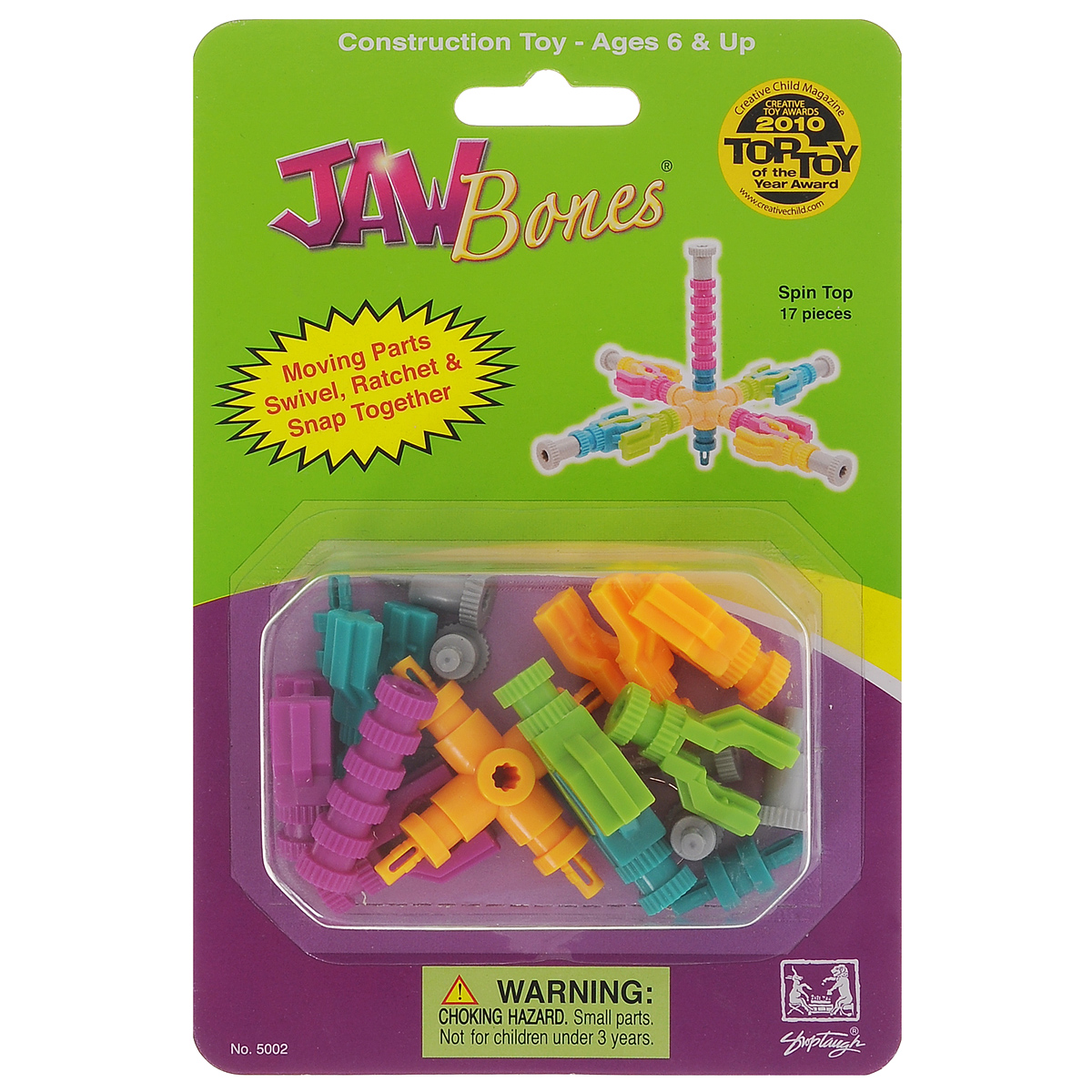 Jawbones Конструктор Юла5002 Jawbones Конструктор Юла5002Новый развивающий конструктор Jawbones непременно понравится вашему ребенку! При помощи красочных деталей, с уникальным креплением, можно собрать юлу в оригинальном и неповторимом стиле. Конструктор состоит из 17 элементов разного размера, цвета и назначения. Ваш ребенок с удовольствием будет играть с конструктором, придумывая различные истории.