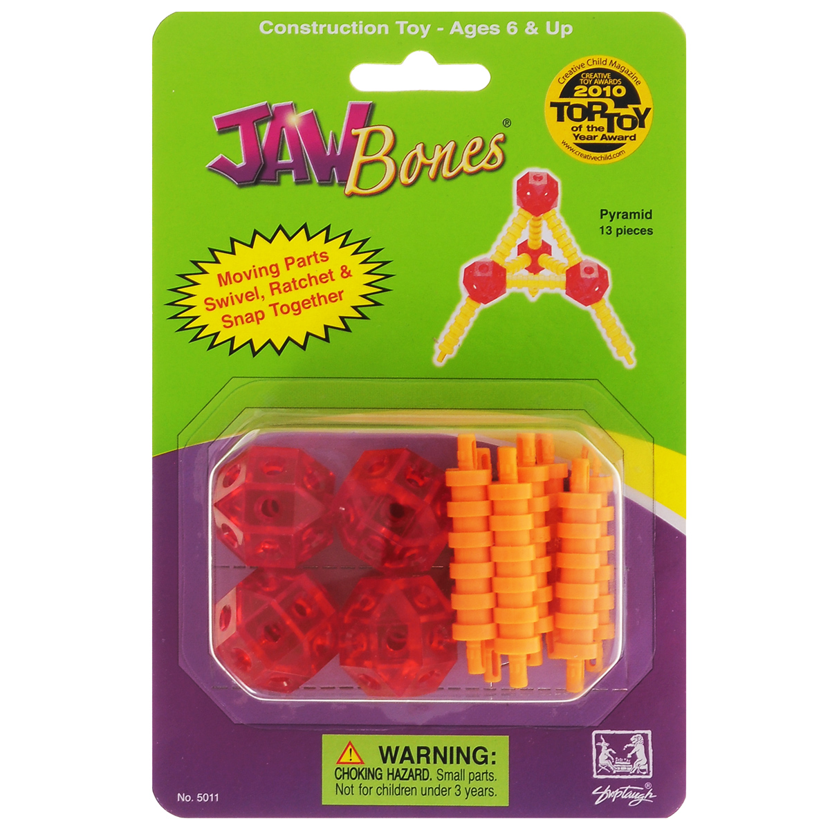 Jawbones Конструктор Пирамида5011 Jawbones Конструктор Пирамида5011Новый развивающий конструктор Jawbones непременно понравится вашему ребенку! При помощи красочных деталей, с уникальным креплением, можно собрать пирамиду в оригинальном и неповторимом стиле. Конструктор состоит из 13 элементов разного размера, цвета и назначения. Ваш ребенок с удовольствием будет играть с конструктором, придумывая различные истории.