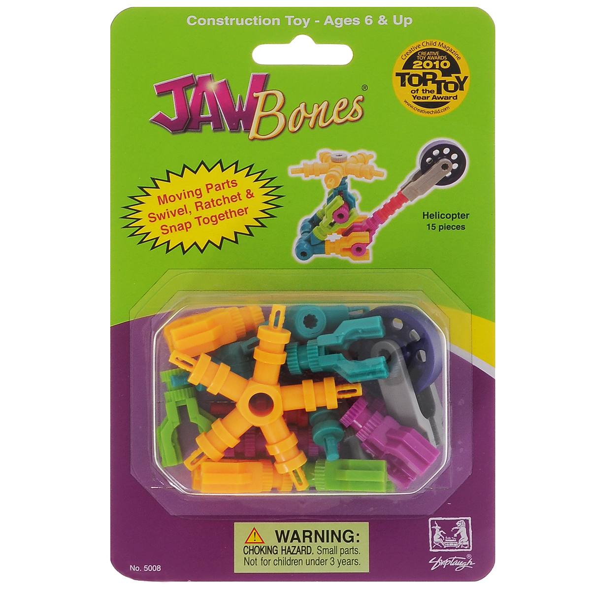 Jawbones Конструктор Вертолет 50085008 Jawbones Конструктор Вертолет 50085008Новый развивающий конструктор Jawbones непременно понравится вашему ребенку! При помощи красочных деталей, с уникальным креплением, можно собрать вертолет в оригинальном и неповторимом стиле. Конструктор состоит из 15 элементов разного размера, цвета и назначения. Ваш ребенок с удовольствием будет играть с конструктором, придумывая различные истории и гонки.