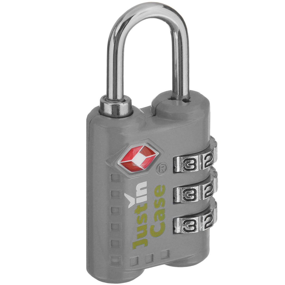 Замок для багажа JustinCase 3-Dial TSA Combination Lock, цвет: серебристыйА5112S Замок для багажа JustinCase 3-Dial TSA Combination Lock, цвет: серебристыйА5112SЕще один вариант защиты багажа - компактный кодовый багажный замок. Кодовый замок JustinCase 3-Dial TSA Combination Lock отличается от обычного тем, что вы можете установить собственную, известную только вам комбинацию цифр, без которой кодовый замок для багажа просто не откроется. Замок этот очень прочен - изготовлен из цинкового сплава. Если в вашем багаже есть хоть одна ценная вещь, такой замок позволит вам спокойно сдавать чемоданы и сумки багажным службам.