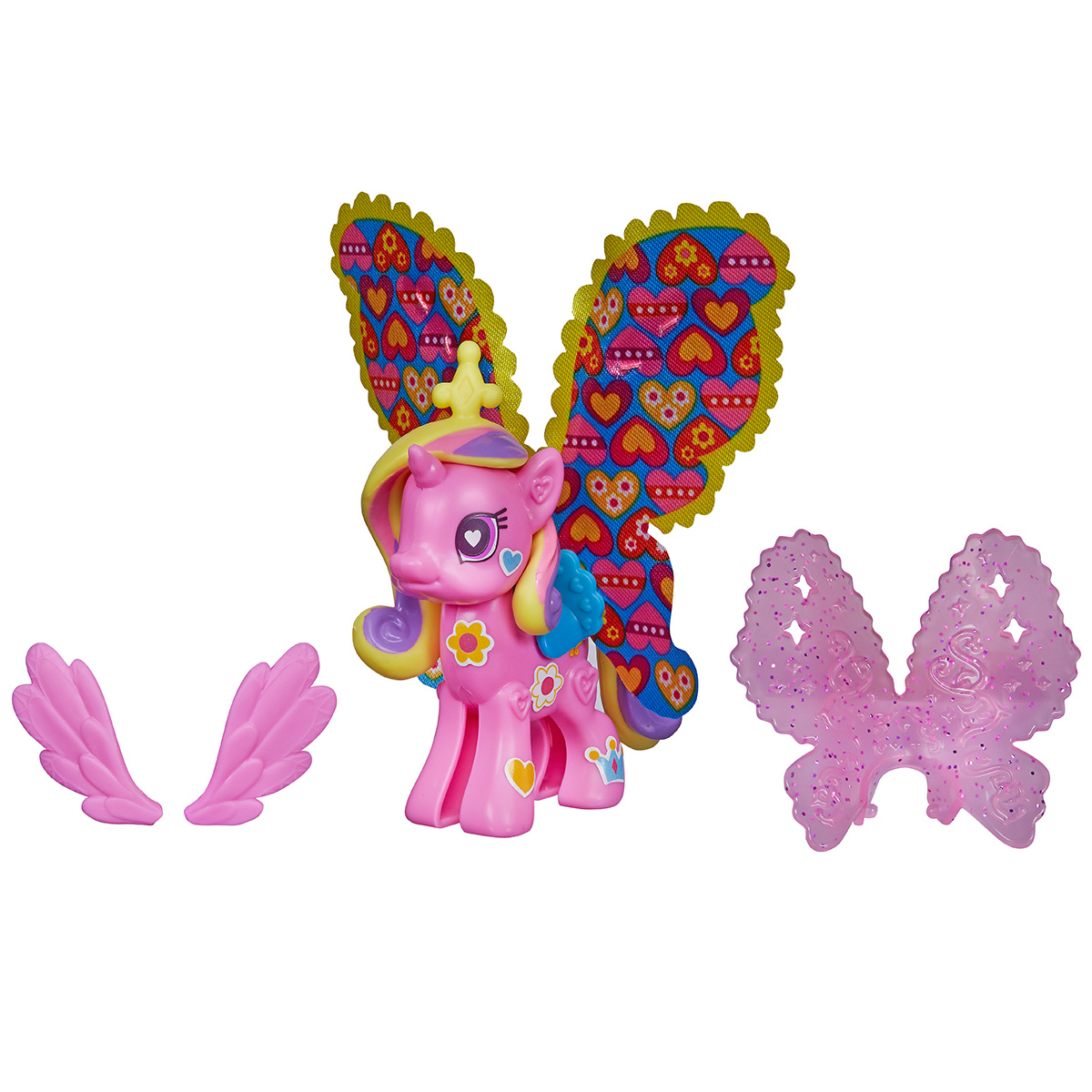 Игровой набор My Little Pony Пони с крыльями, цвет: розовыйB3590EU4 Игровой набор My Little Pony Пони с крыльями, цвет: розовыйB3590EU4С помощью игрового набора My Little Pony Пони с крыльями вы соберете любимую лошадку пони Твайлайт Спаркл с шикарными крыльями своими руками, создав ей неповторимый стиль! В наборе находится все необходимое: каркас лошадки, половинки которого необходимо соединить между собой, грива, хвостик, несколько видов крыльев - от маленьких до огромных, а еще красочные наклейки, которыми можно украшать крылышки или туловище лошадки. На получившуюся фигурку пони нужно поочередно прикрепить детали набора, а затем украсить получившуюся лошадку разноцветными блестящими наклейками, эффектно дополняющими образ. Фигурки, детали и даже аксессуары из других наборов серии Создай свою пони My Little Pony совместимы между собой. Собрав всю серию конструкторов можно комбинировать прически, крылья, аксессуары и наклейки разных лошадок, создавая по-настоящему уникальные игрушки!