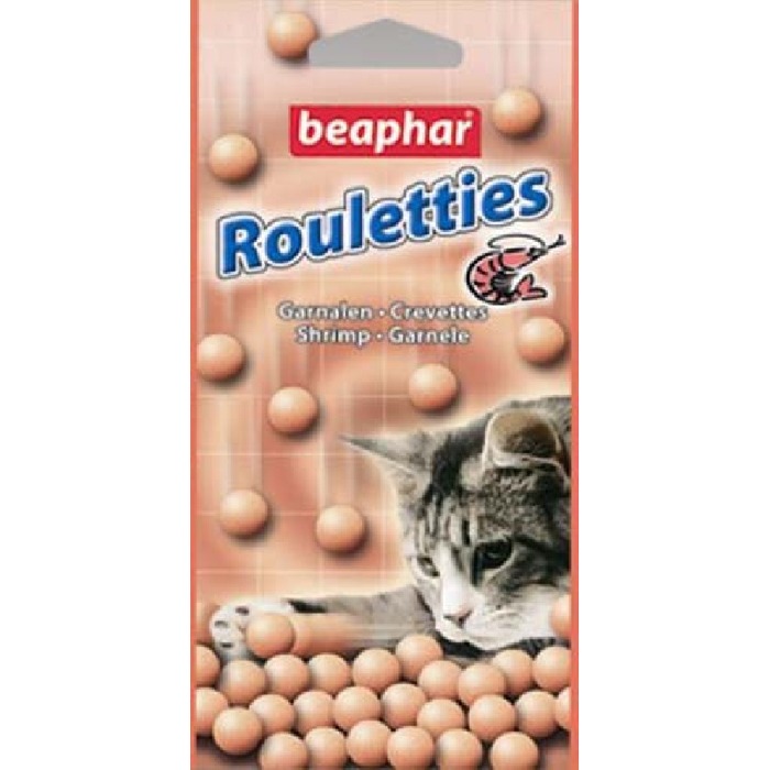 Beaphar Rouletties+Shrimp лакомство для кошек с креветками 80 шт.27979 Beaphar Rouletties+Shrimp лакомство для кошек с креветками 80 шт.27979Лакомство для кошек. Можно давать кошкам старше 6 недель. Противопоказания: Противопоказаний нет. Это лакомство можно давать беременным и кормящим животным.